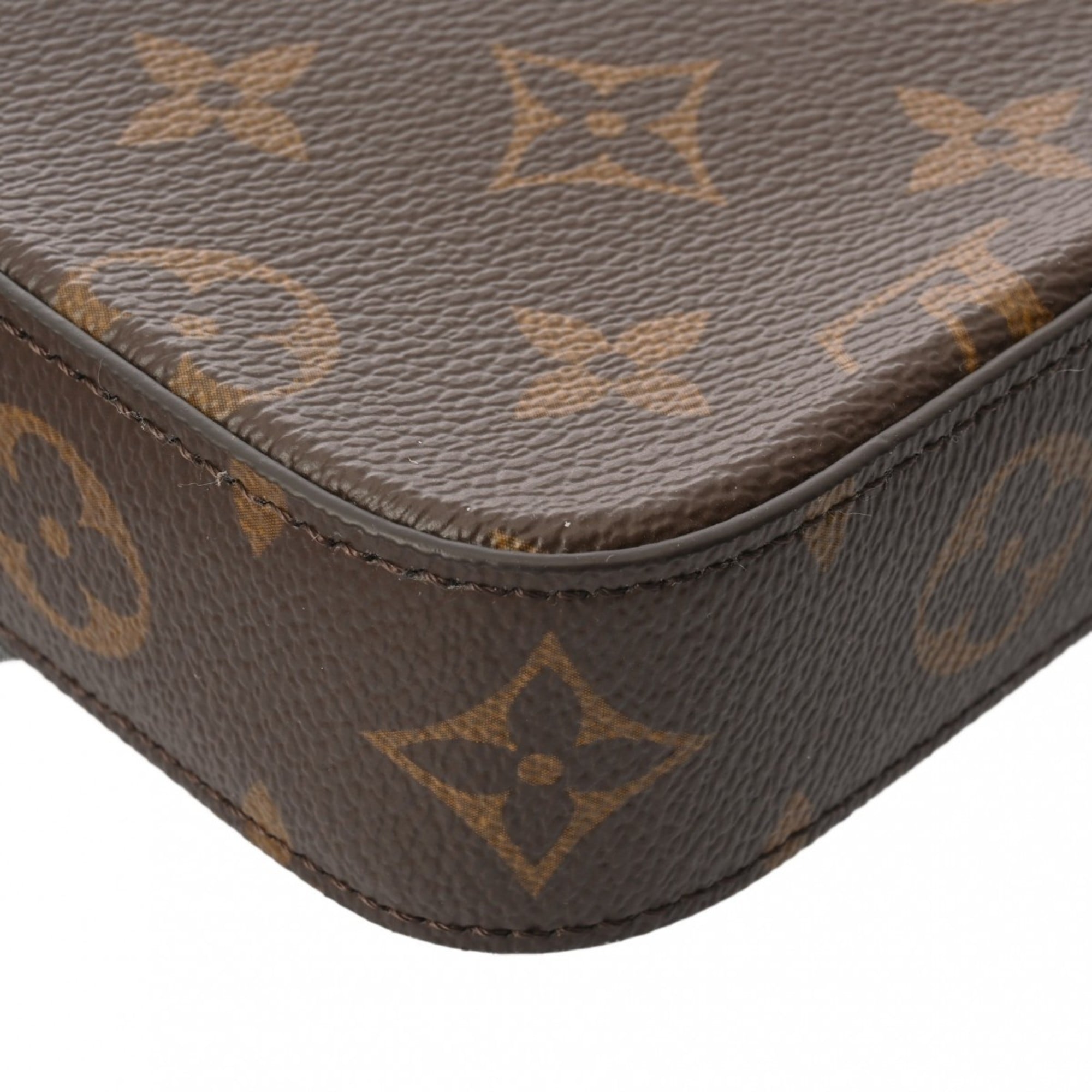 Louis Vuitton Brown Khaki Monogram Pouch Shoulder Bag (Pre-Owned)