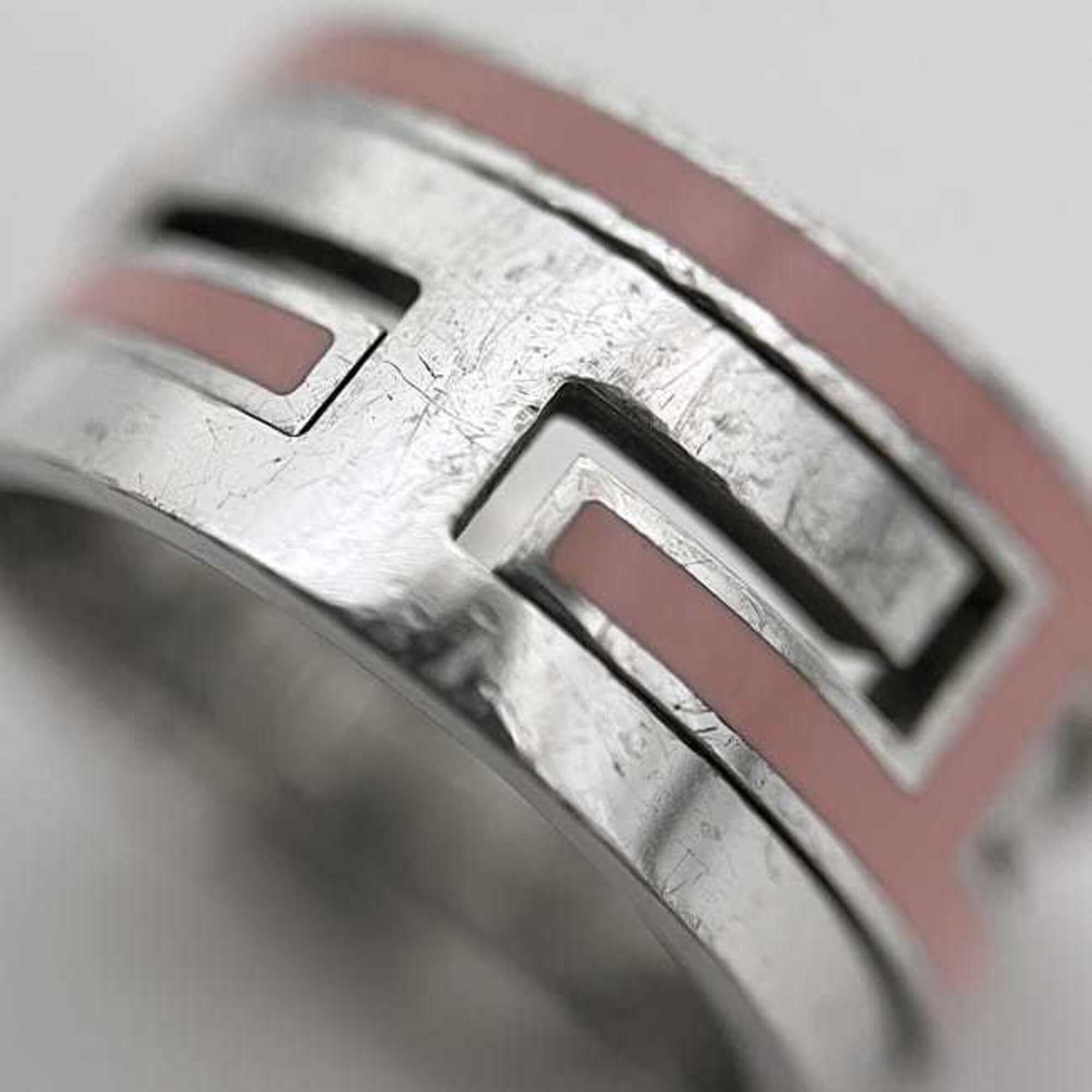 Hermes Silver Pink Silver 925 Band Ring (Pre-Owned)