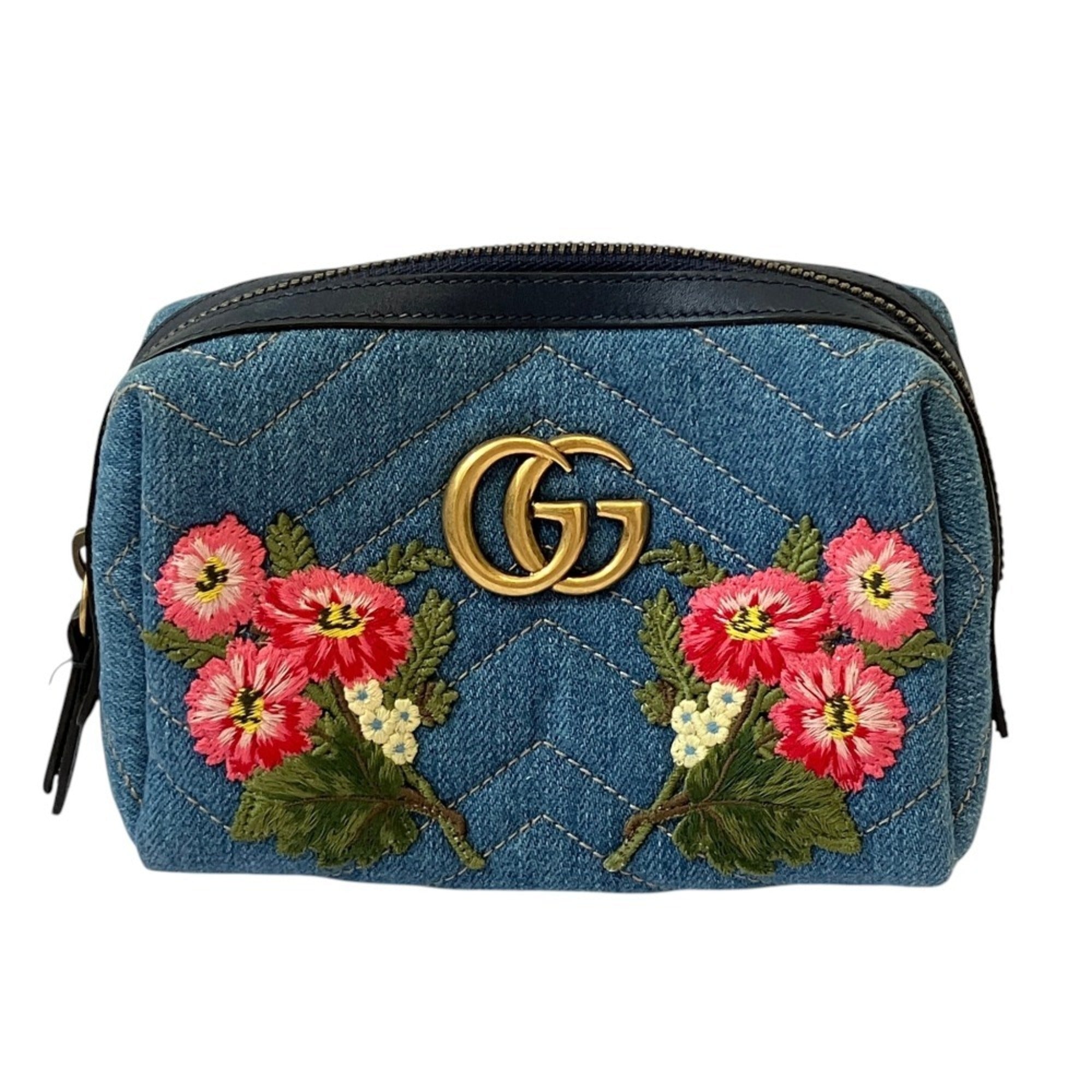 Gucci Blue Fabric Pouch (Pre-Owned)