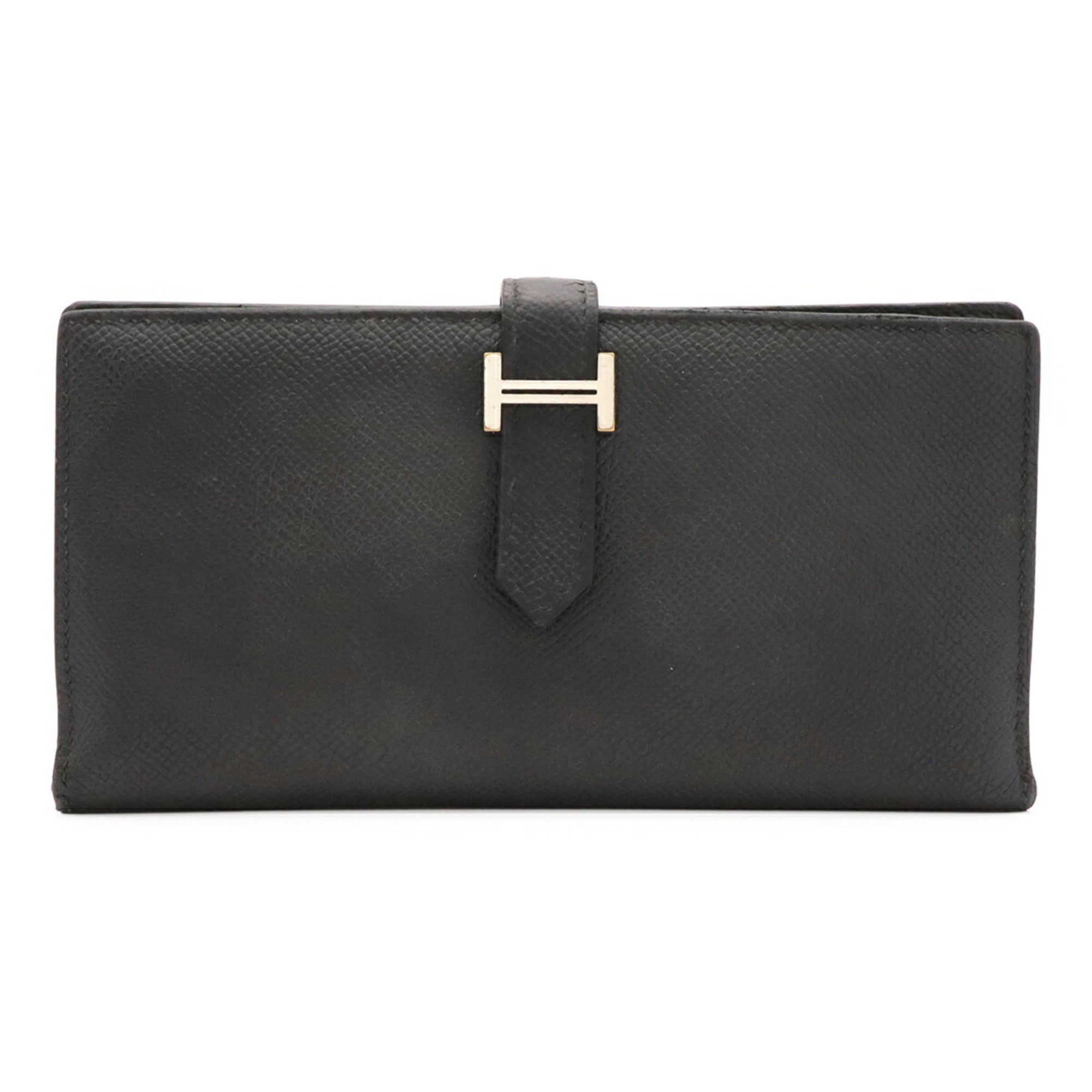 Hermes Black Epsom Leather Long Wallet (Bi-Fold) (Pre-Owned)