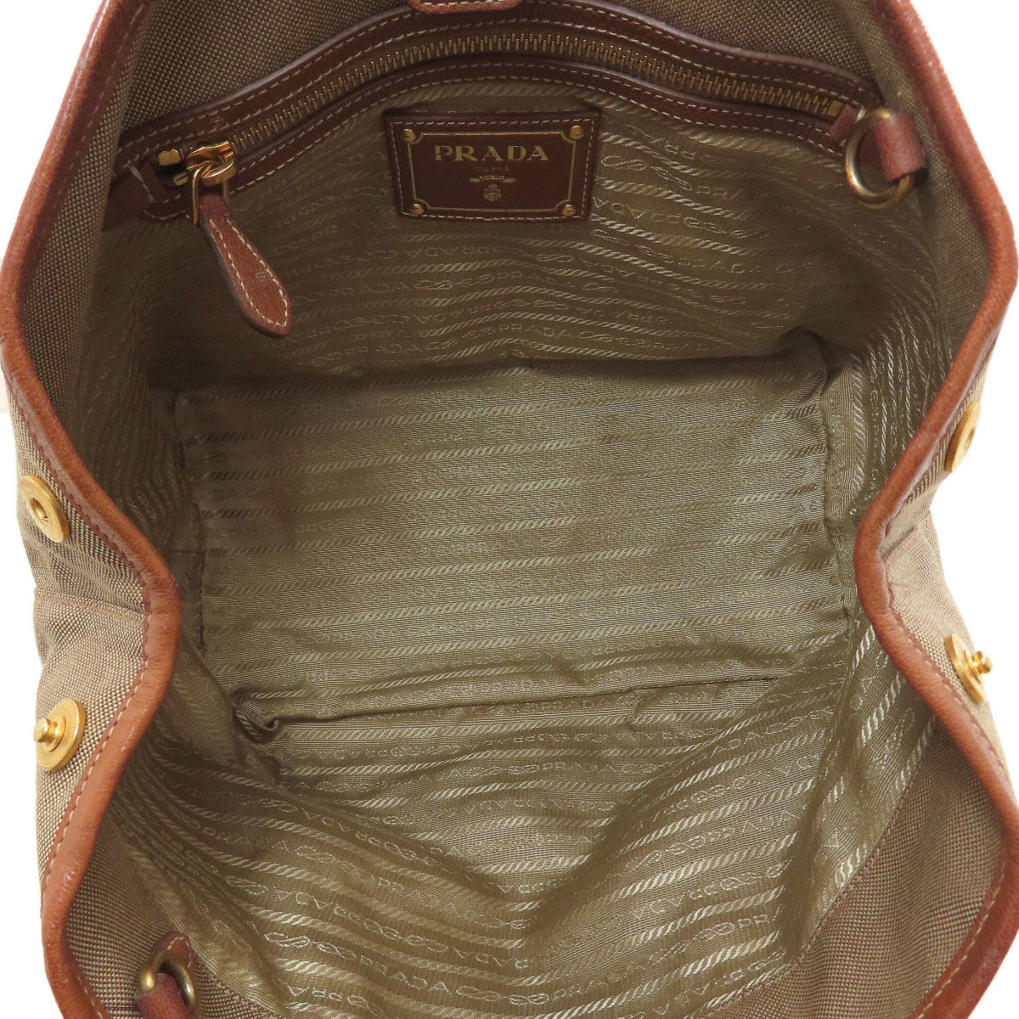 Prada Brown Canvas Handbag (Pre-Owned)