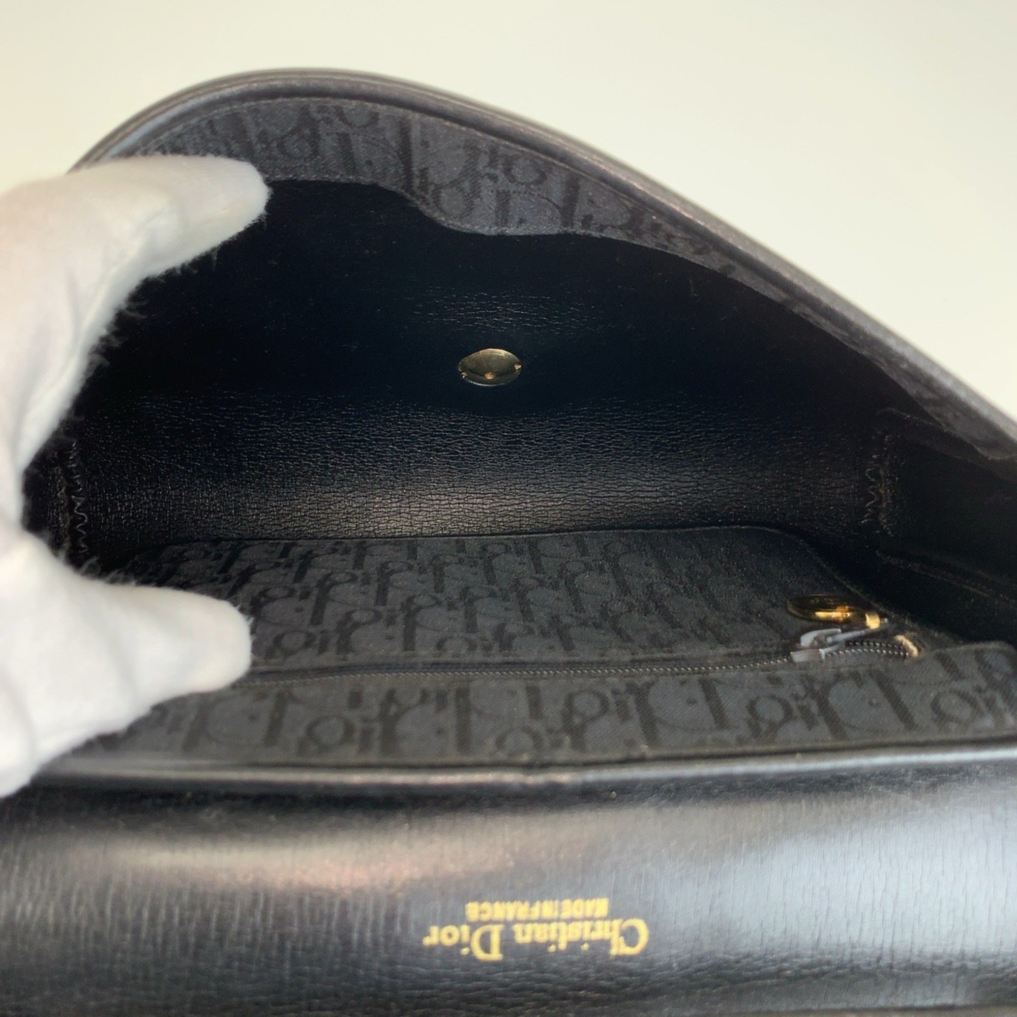 Christian Dior Black Trotter Leather Pochette Shoulder Bag (Pre-Owned)