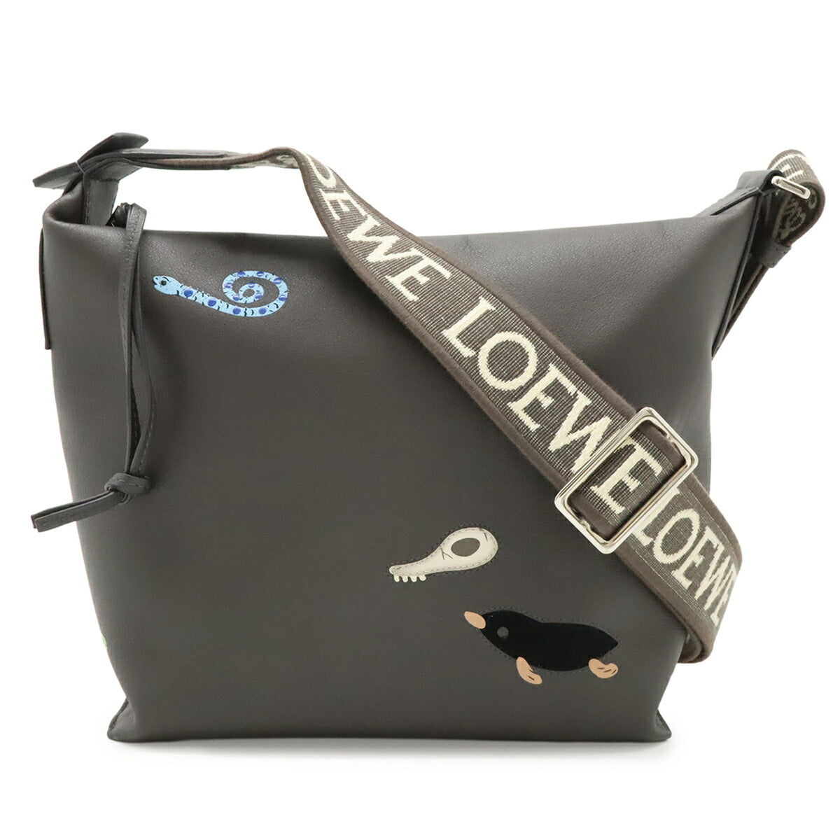 Loewe Charcoal Gray Leather Shoulder Bag (Pre-Owned)