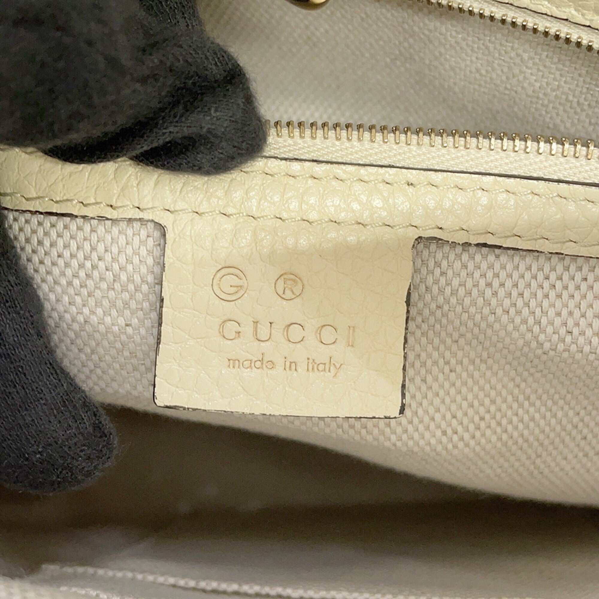Gucci Ivory Leather Handbag Tote Bag (Pre-Owned)