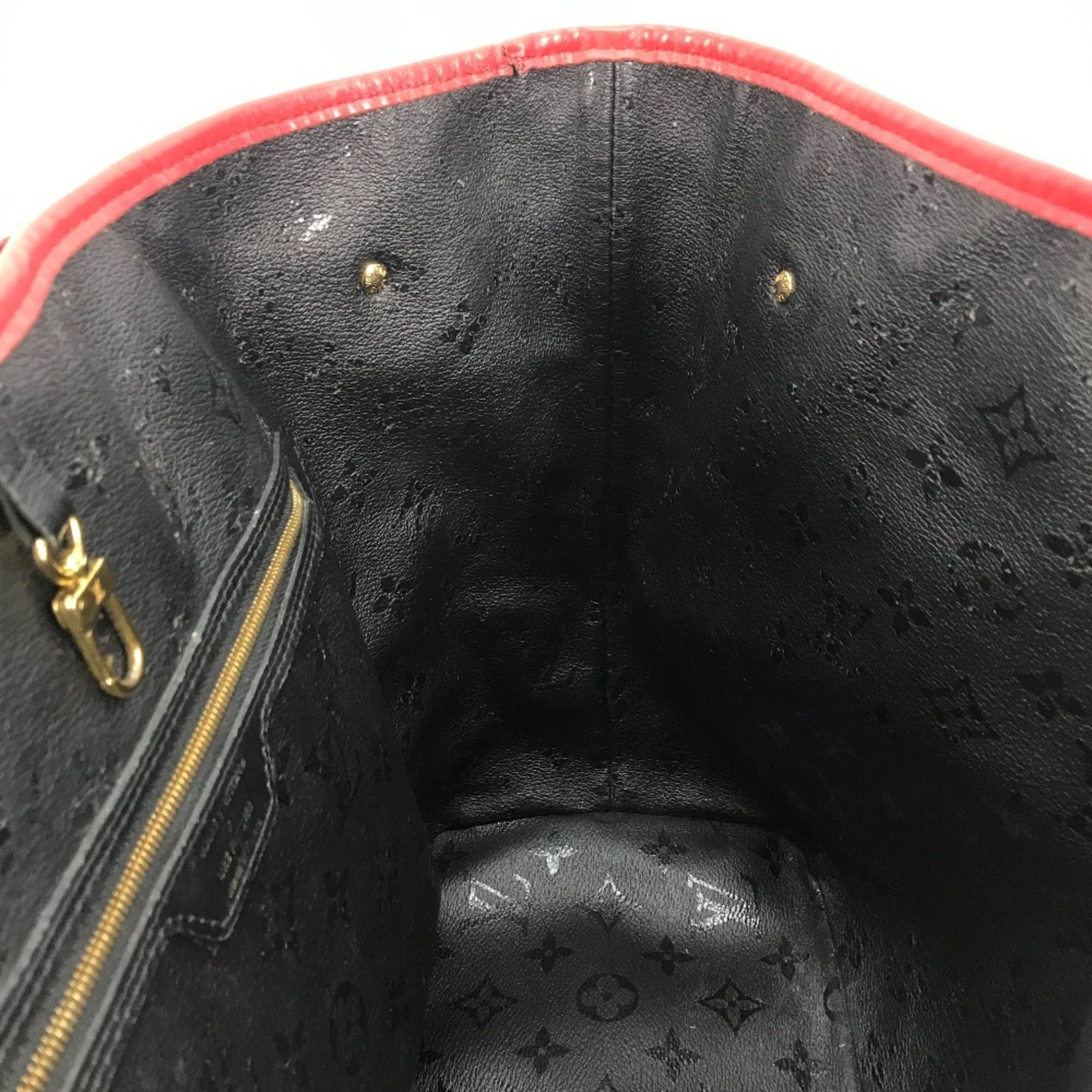 Louis Vuitton Black Red Color Monogram Canvas Pouch Shoulder Bag Tote Bag (Pre-Owned)