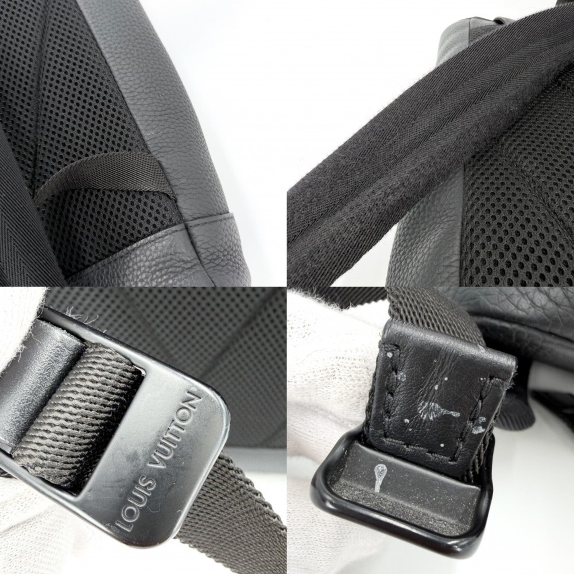 Louis Vuitton Black Leather Backpack (Pre-Owned)