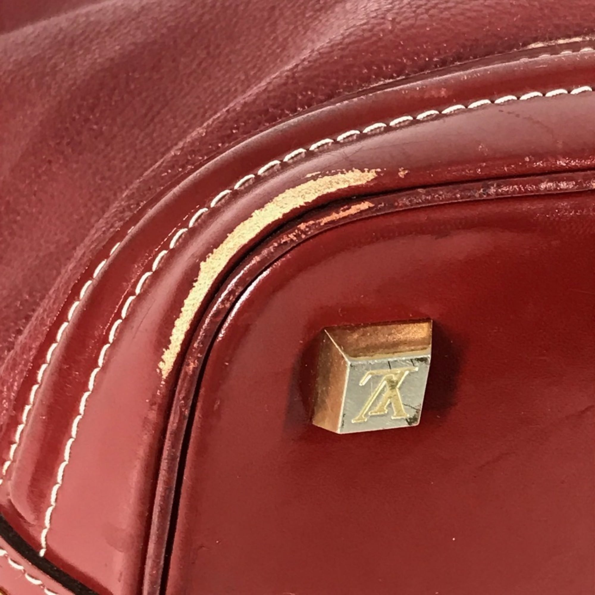 Louis Vuitton Red Color Tanami Suhali Leather Handbag Tote Bag (Pre-Owned)