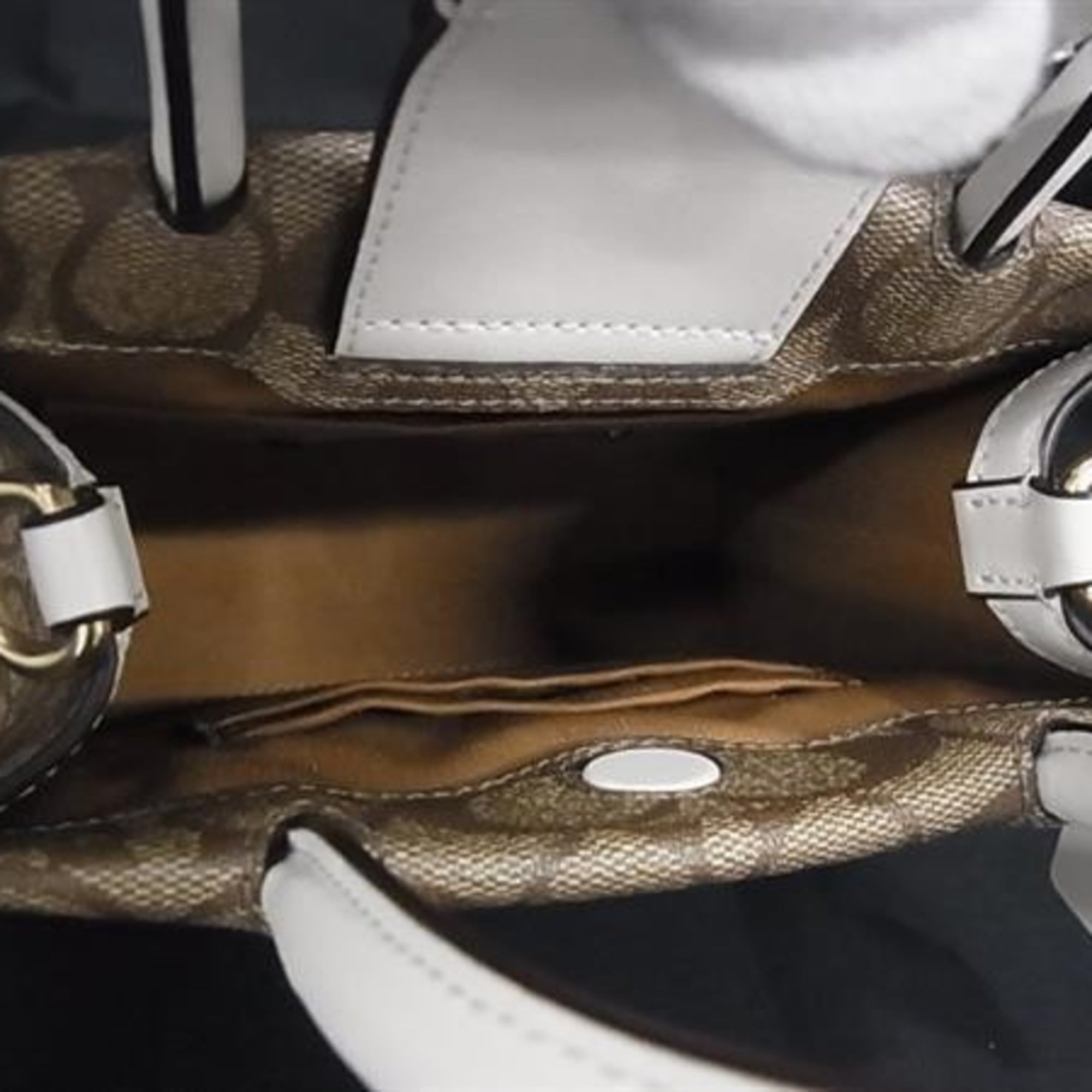 Coach Signature Brown Pvc Handbag Shoulder Bag Tote Bag (Pre-Owned)