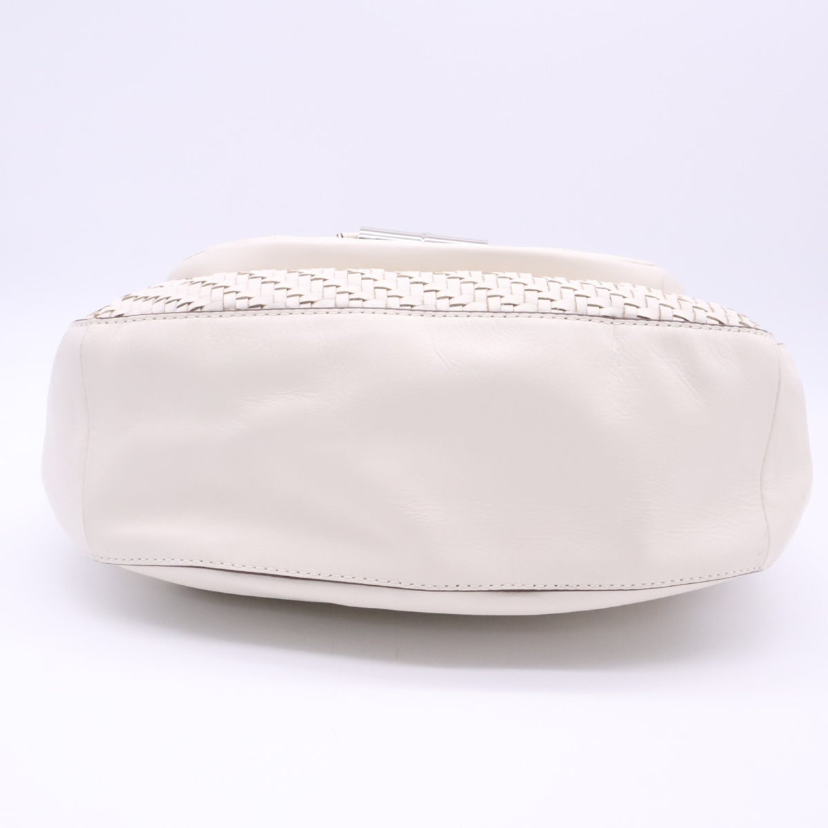 Coach Silver White Leather Handbag Shoulder Bag (Pre-Owned)