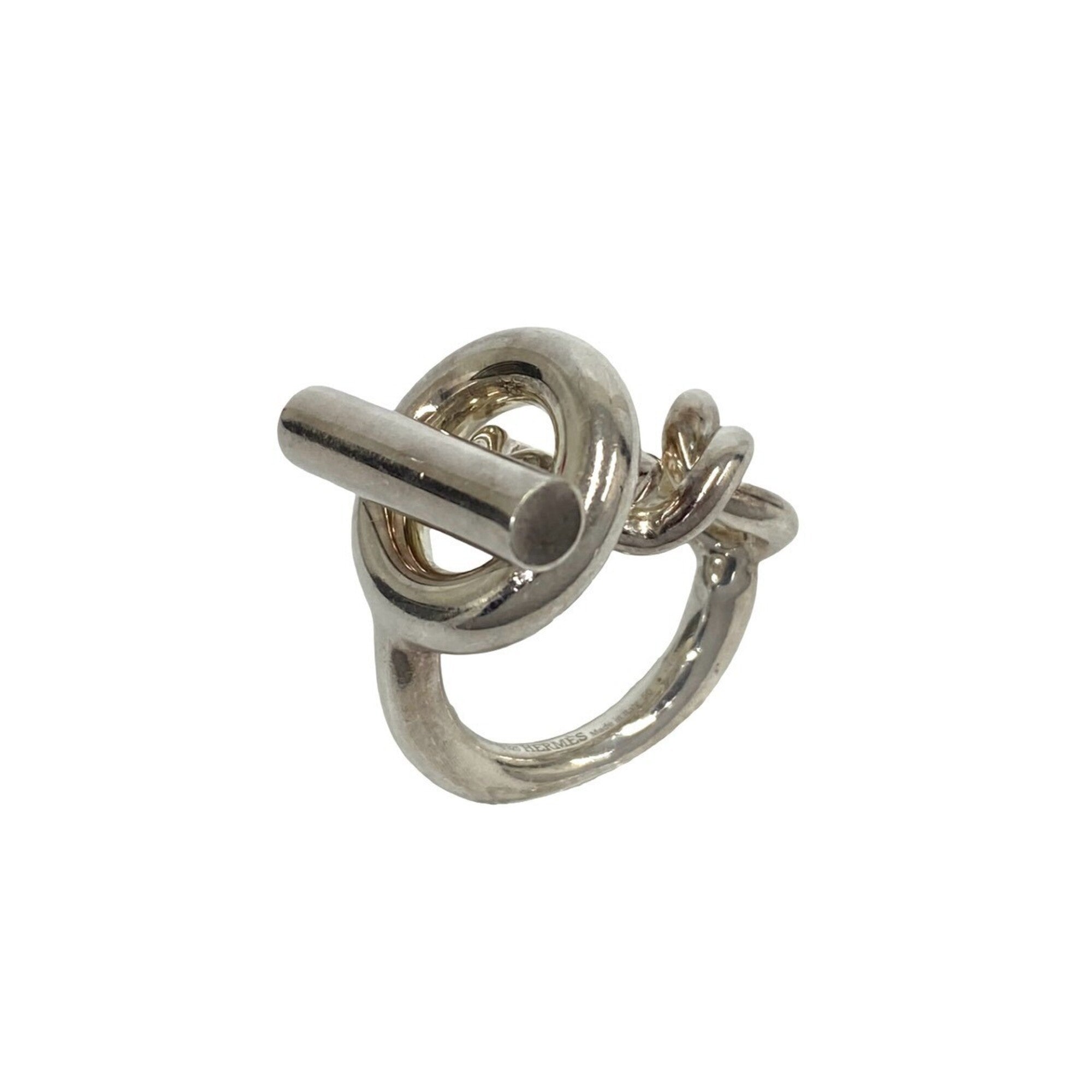 Hermes Silver Silver 925 Band Ring (Pre-Owned)
