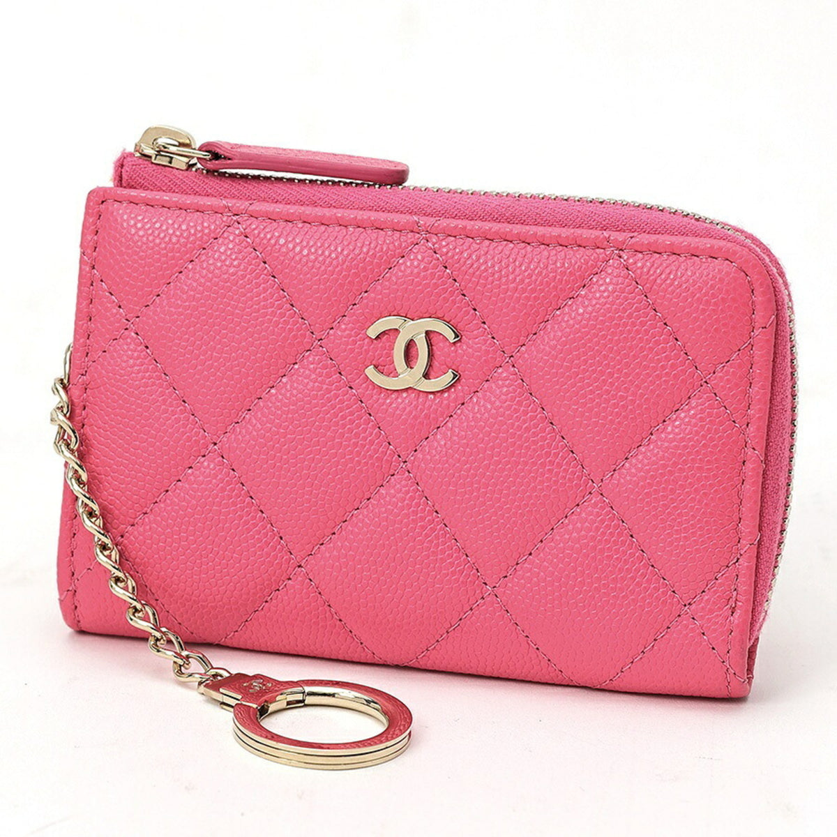Chanel Pink Grained Calfskin Coin Purse/Coin Case (Pre-Owned)