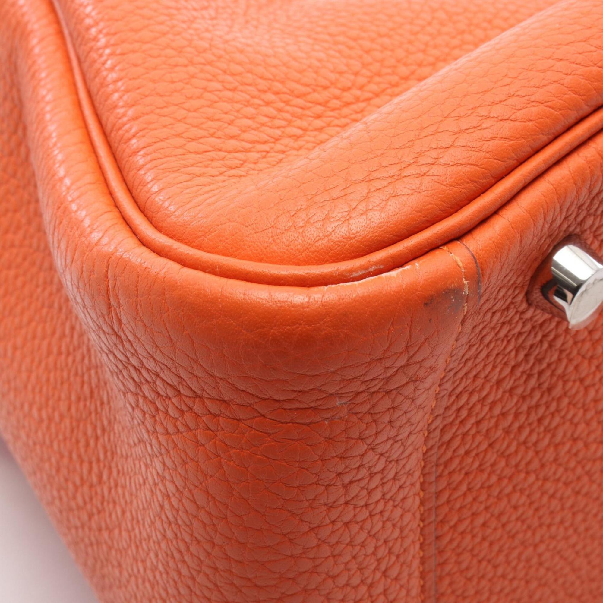 Hermes Feu Orange Taurillon Clemence Leather Handbag Shoulder Bag (Pre-Owned)