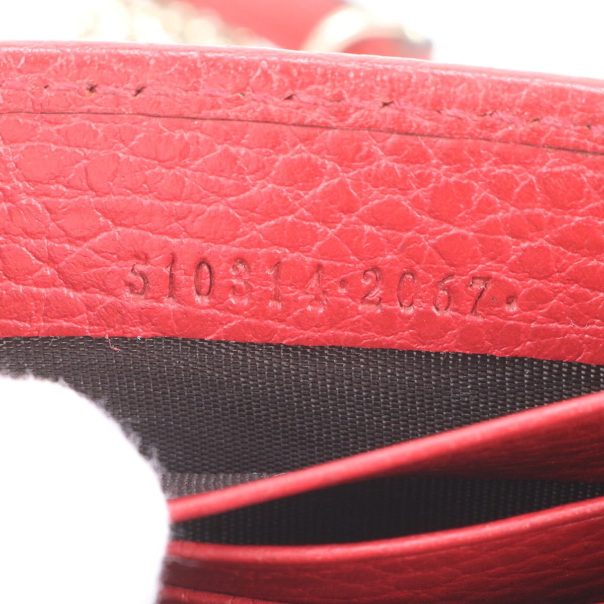 Gucci Red Color Leather Handbag Shoulder Bag Tote Bag (Pre-Owned)