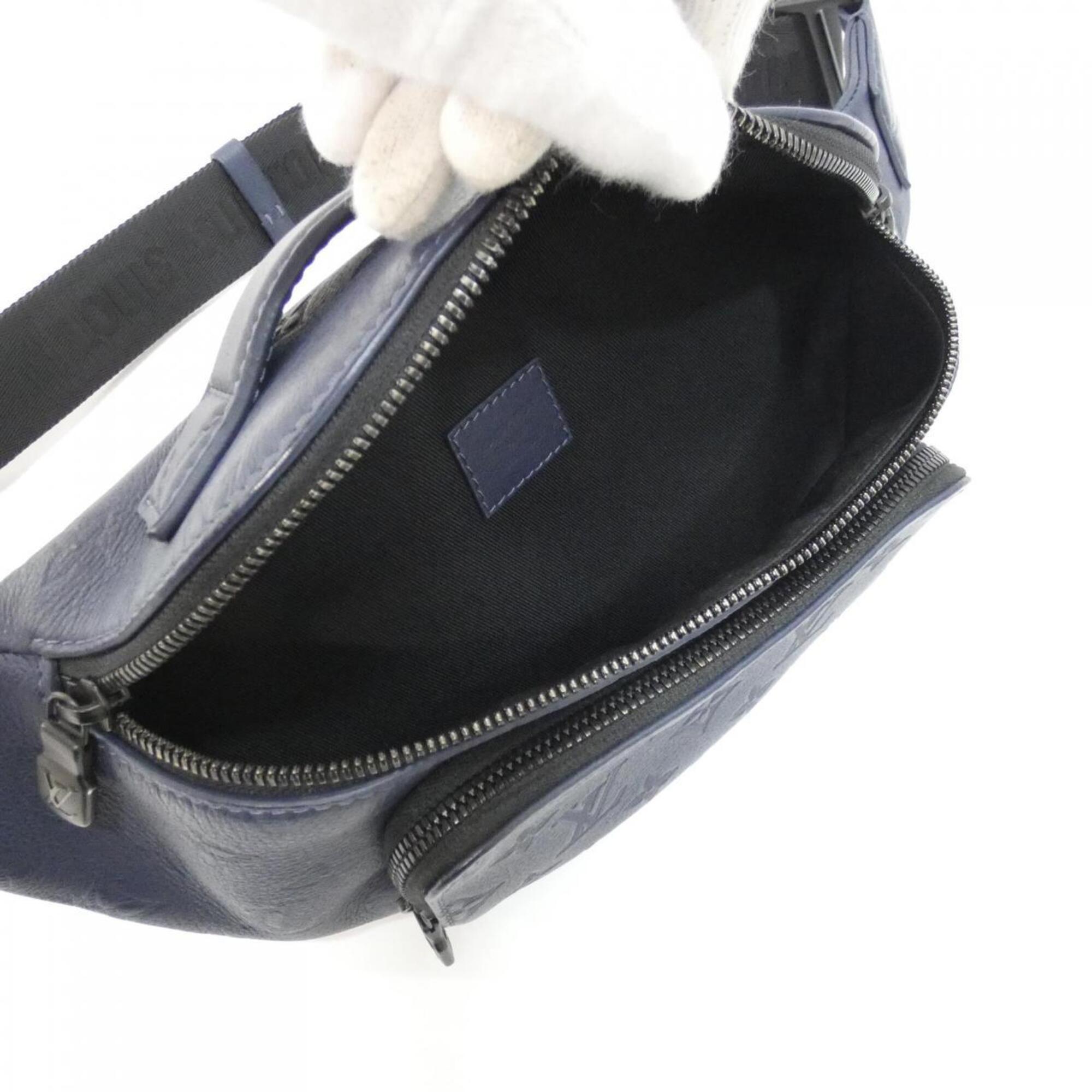 Louis Vuitton Black Blue Navy Leather Shoulder Bag (Pre-Owned)