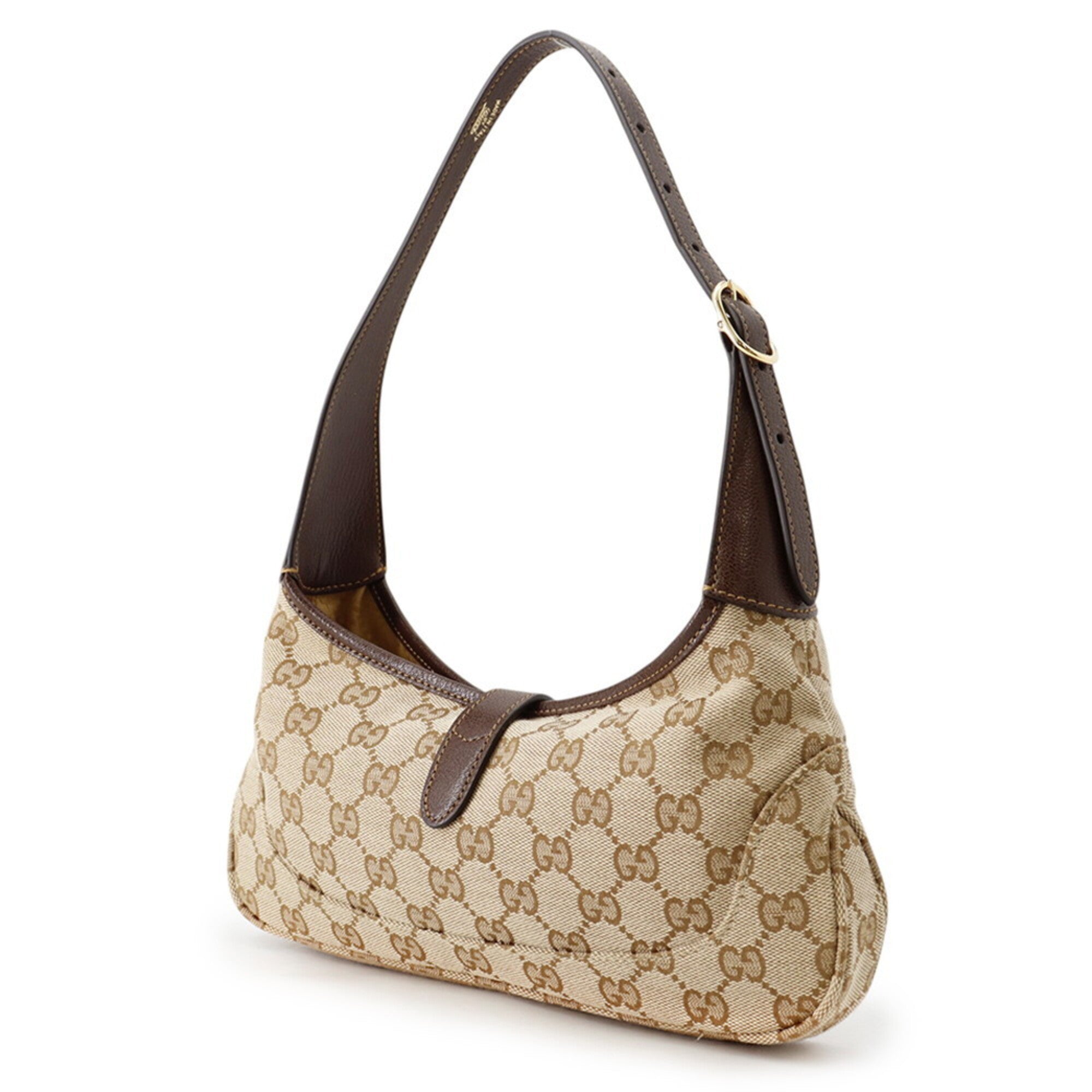 Gucci Brown Gg Canvas Leather Handbag Shoulder Bag (Pre-Owned)