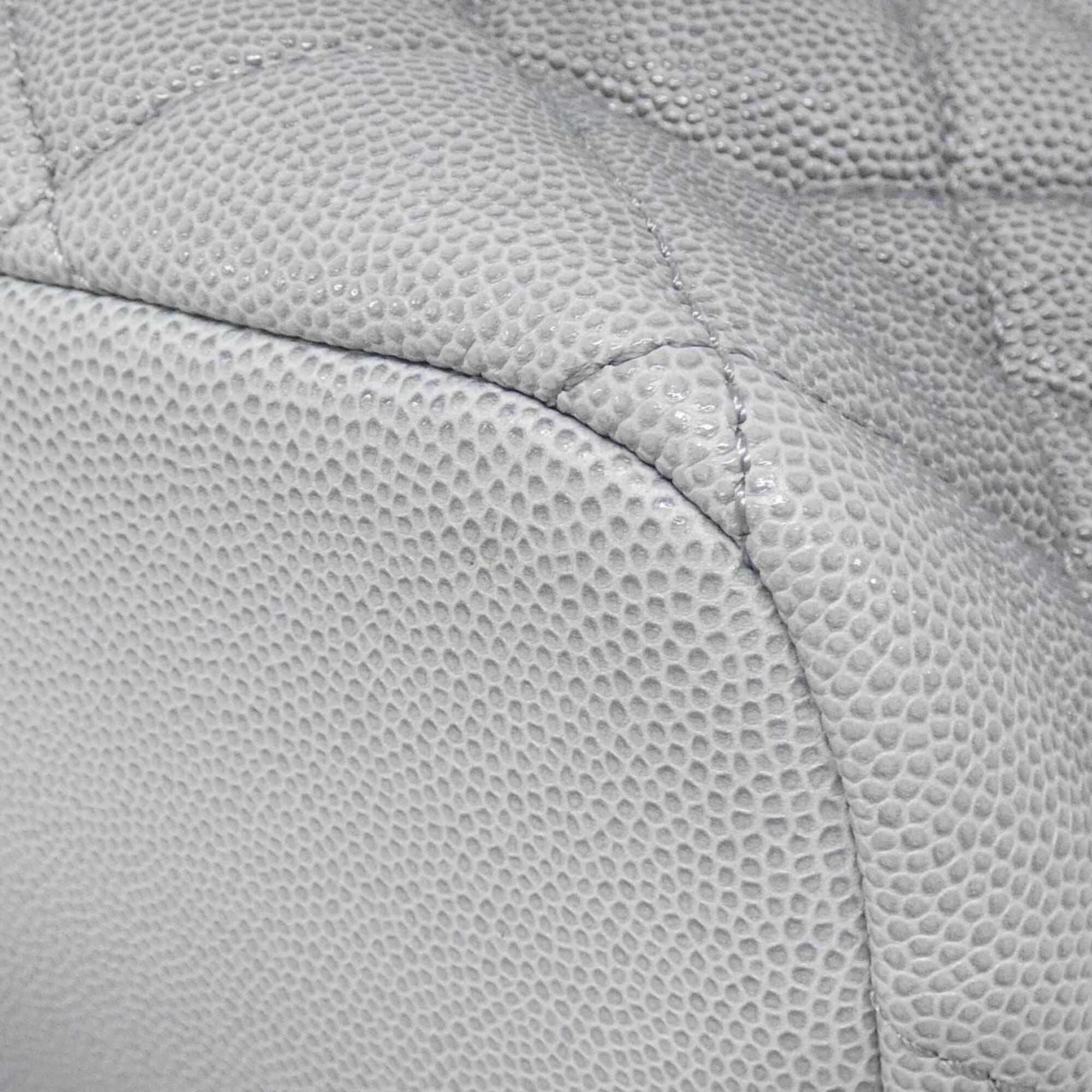 Chanel Gray Grained Calfskin Backpack (Pre-Owned)