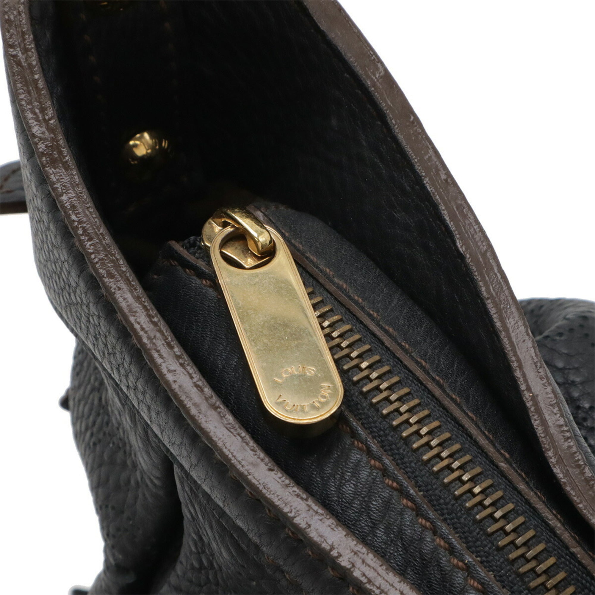 Louis Vuitton Black Noir Leather Shoulder Bag (Pre-Owned)