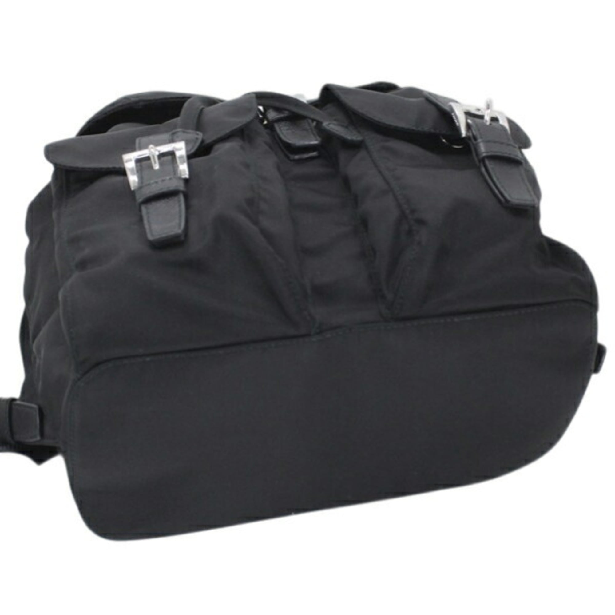 Prada Black Nero Nylon Leather Backpack (Pre-Owned)