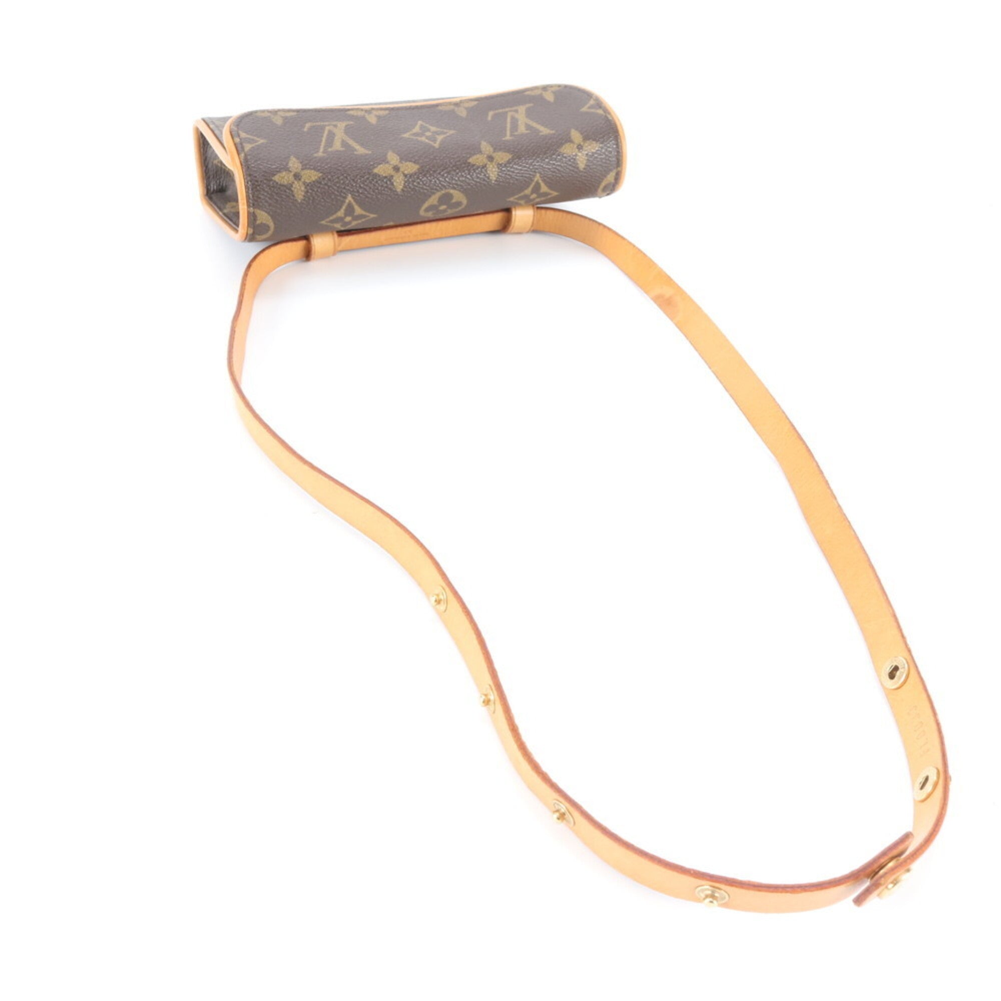 Louis Vuitton Dark Brown Coated Canvas Leather Handbag Pochette (Pre-Owned)