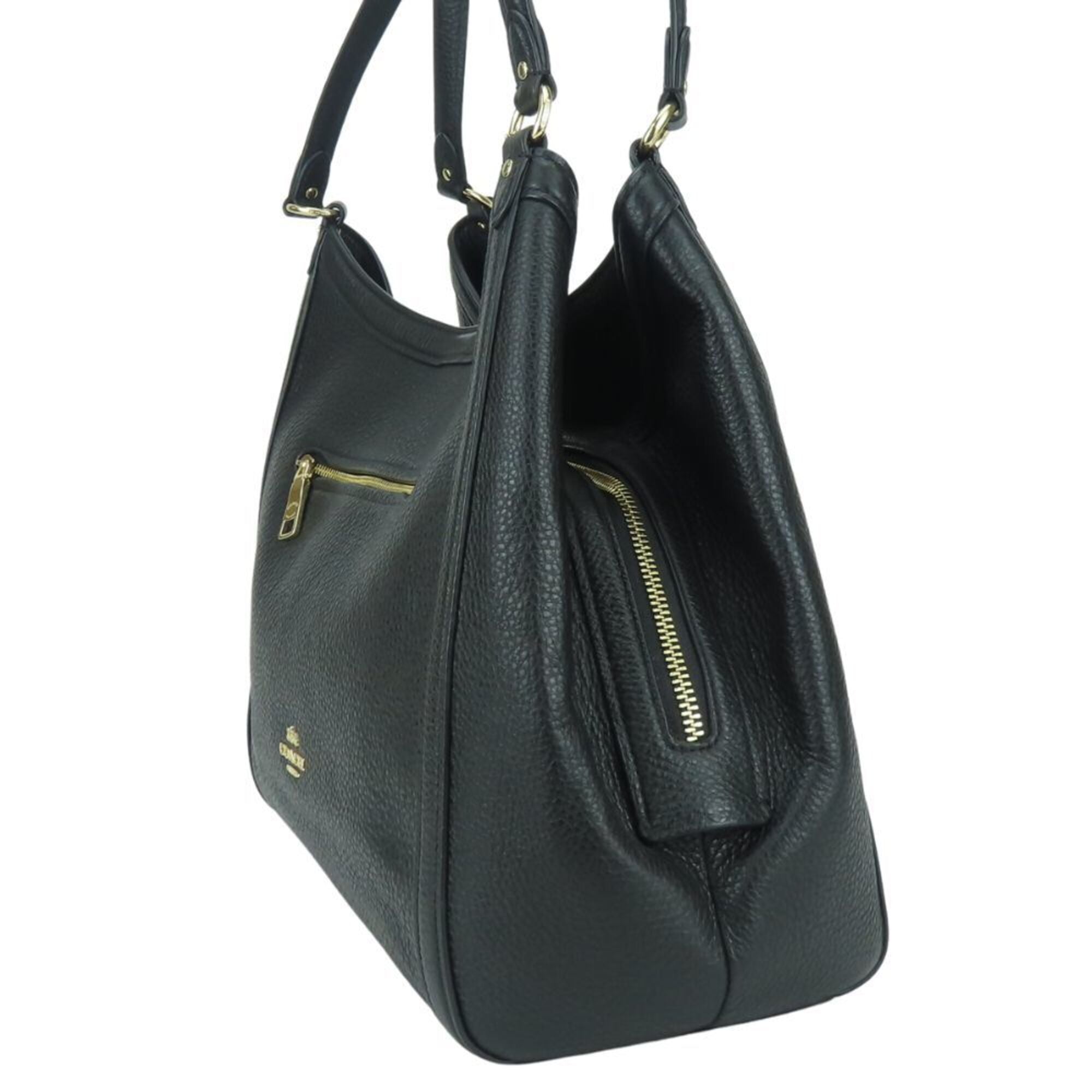 Coach Black Leather Tote Bag (Pre-Owned)