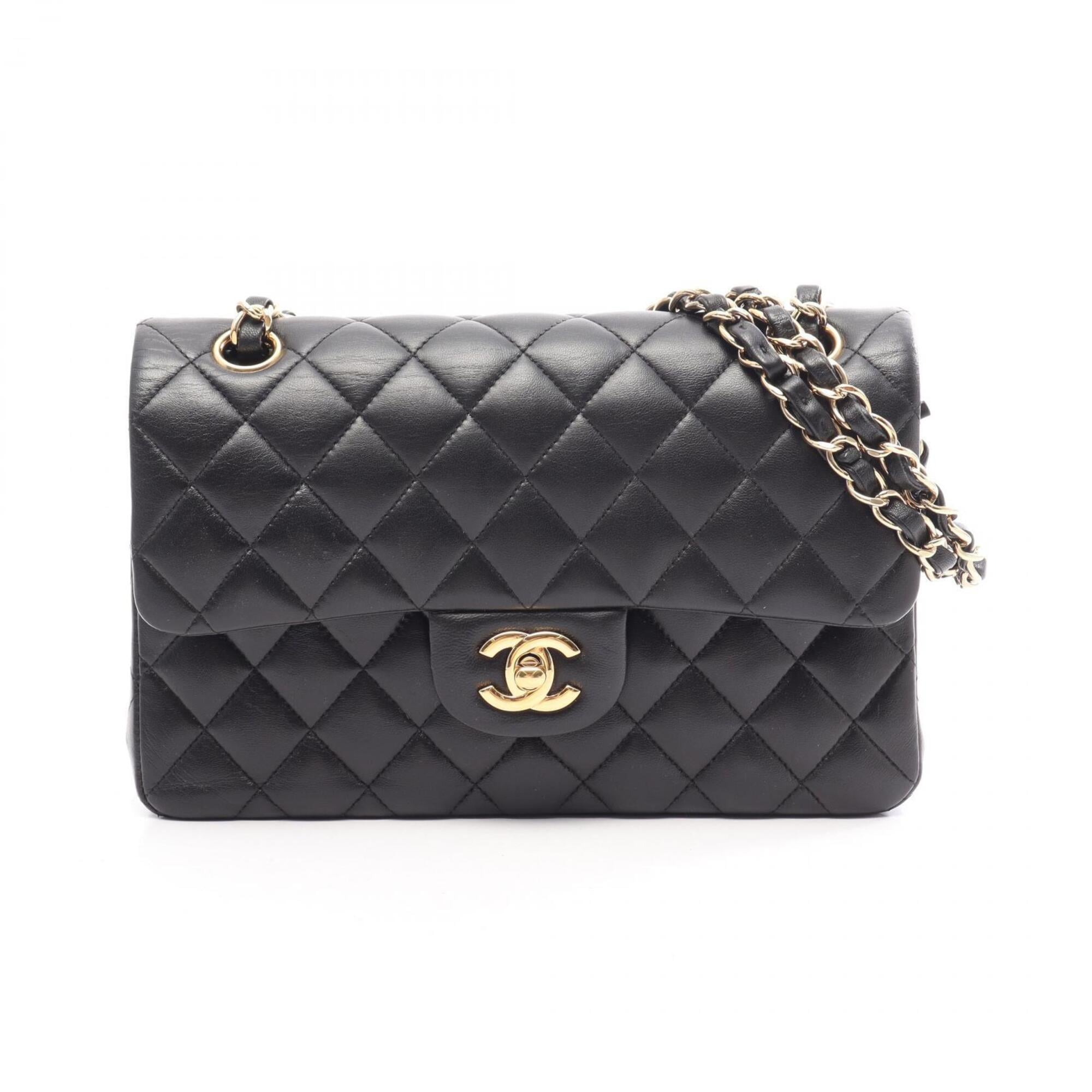 Chanel Black Leather Handbag Shoulder Bag (Pre-Owned)