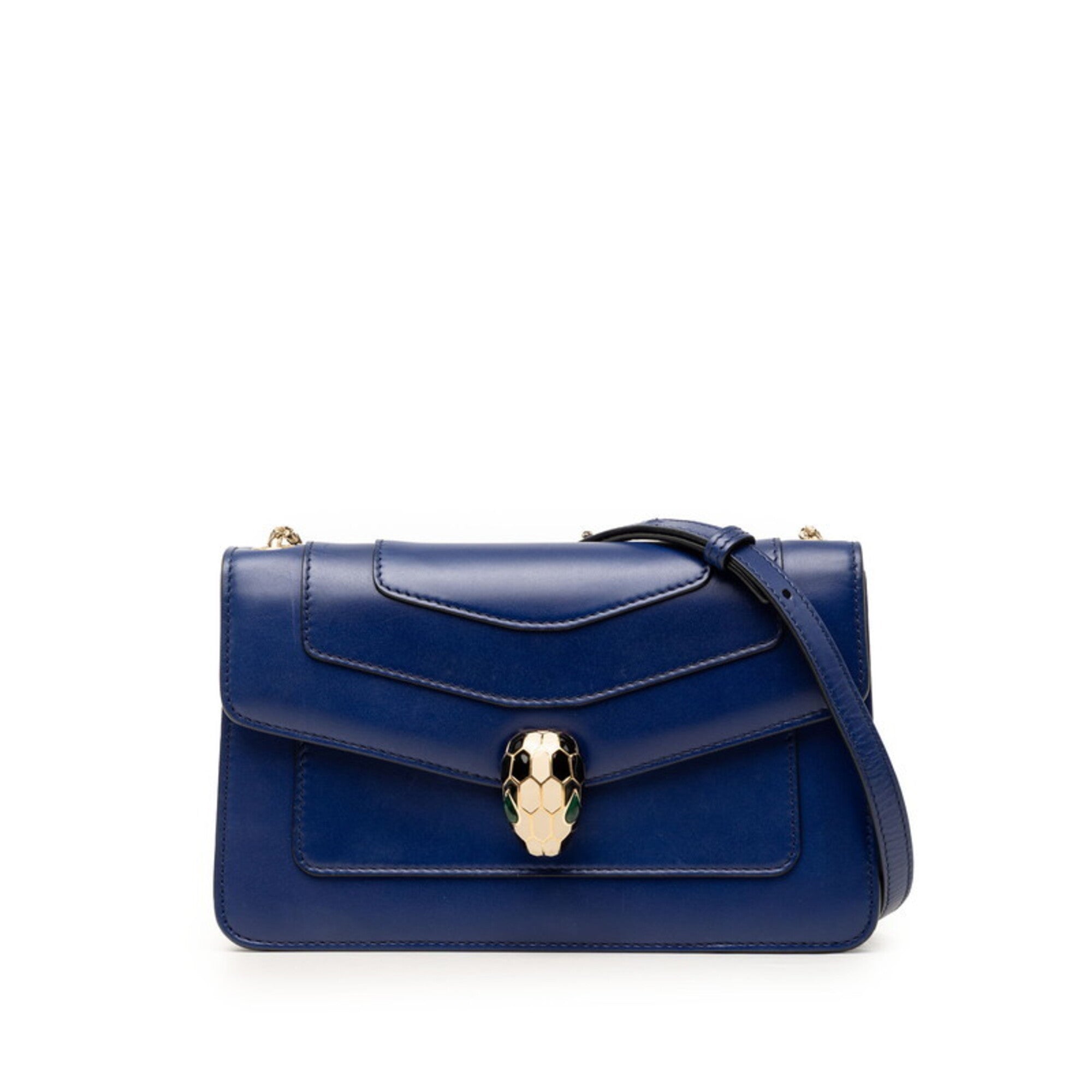 Bvlgari Blue Leather Shoulder Bag (Pre-Owned)