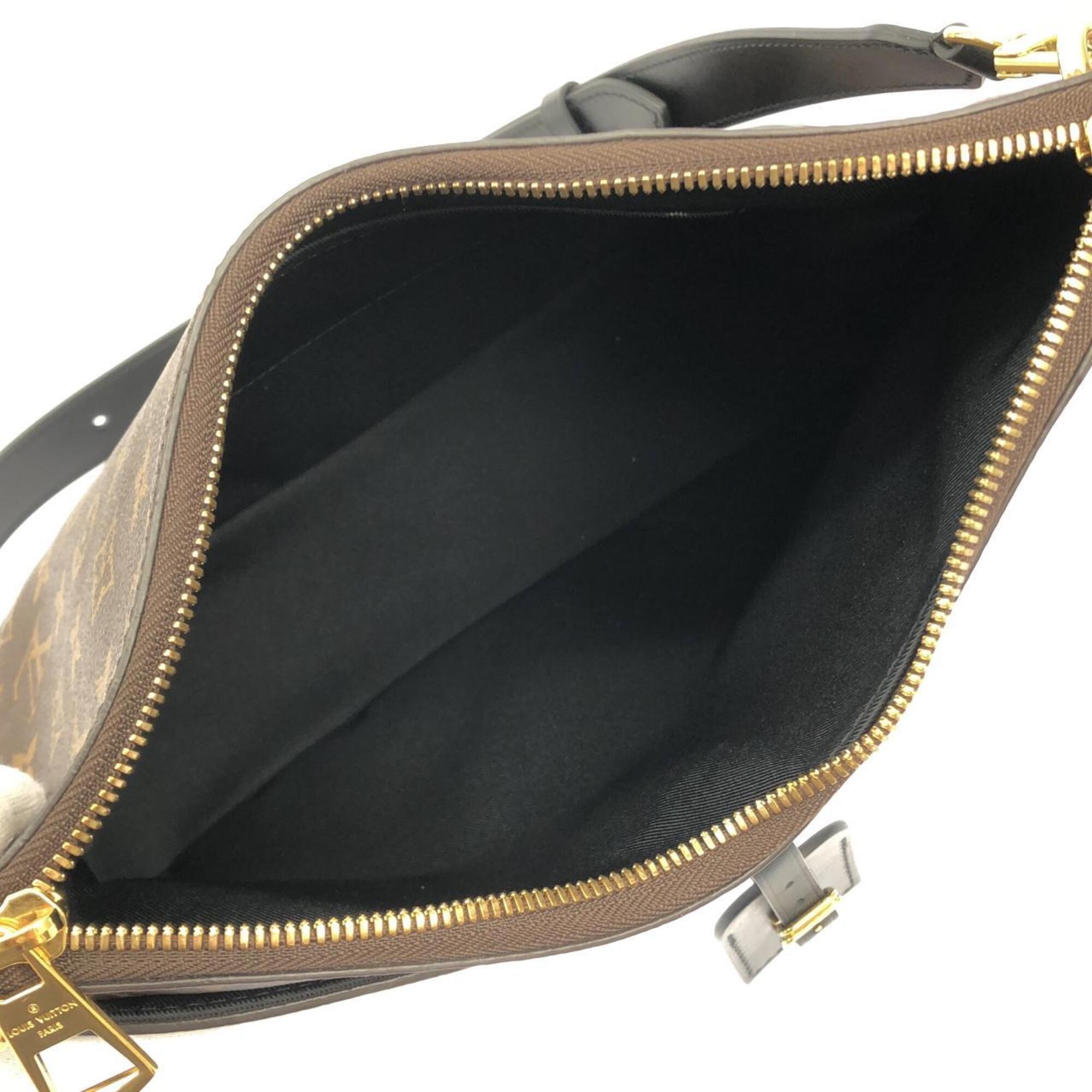 Louis Vuitton Black Marron Coated Canvas Shoulder Bag (Pre-Owned)