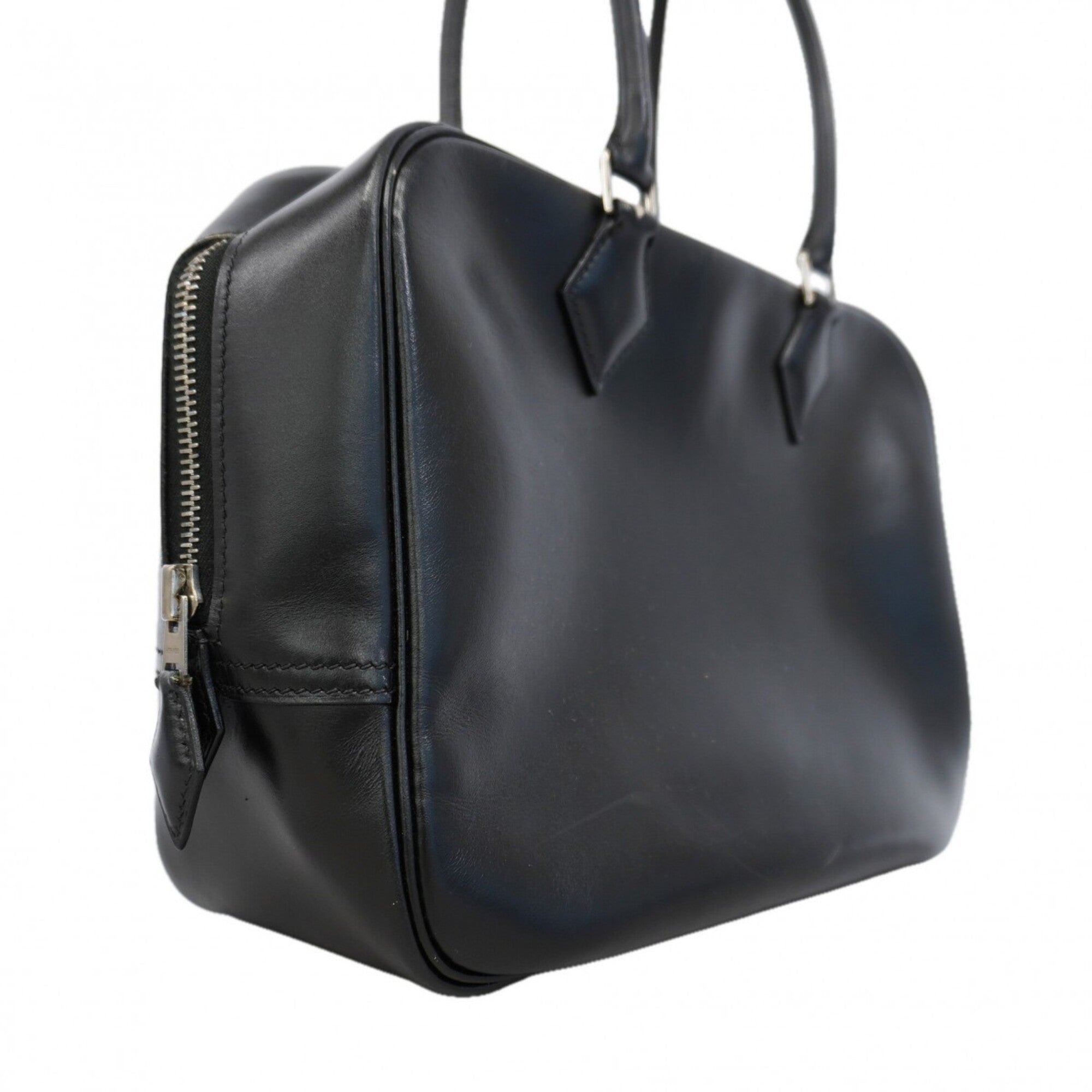 Hermes Black Box Calf Leather Handbag (Pre-Owned)