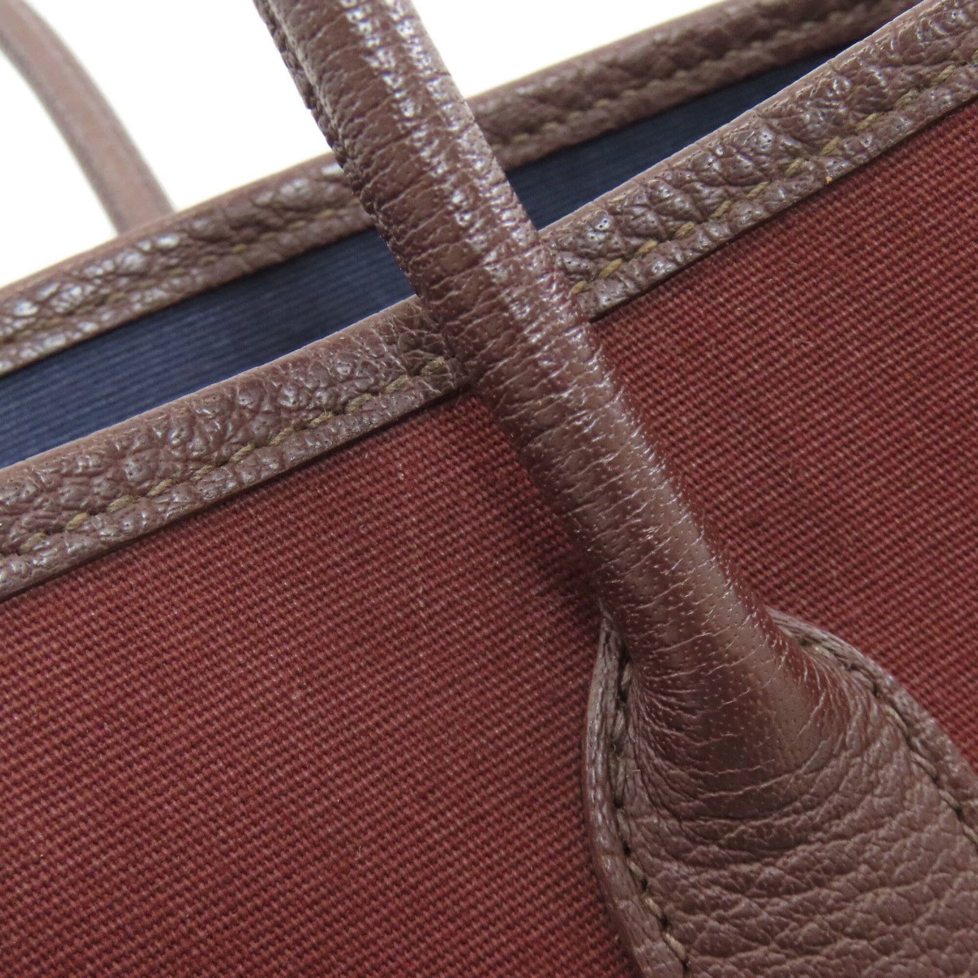 Hermes Brown Toile Officier Handbag (Pre-Owned)
