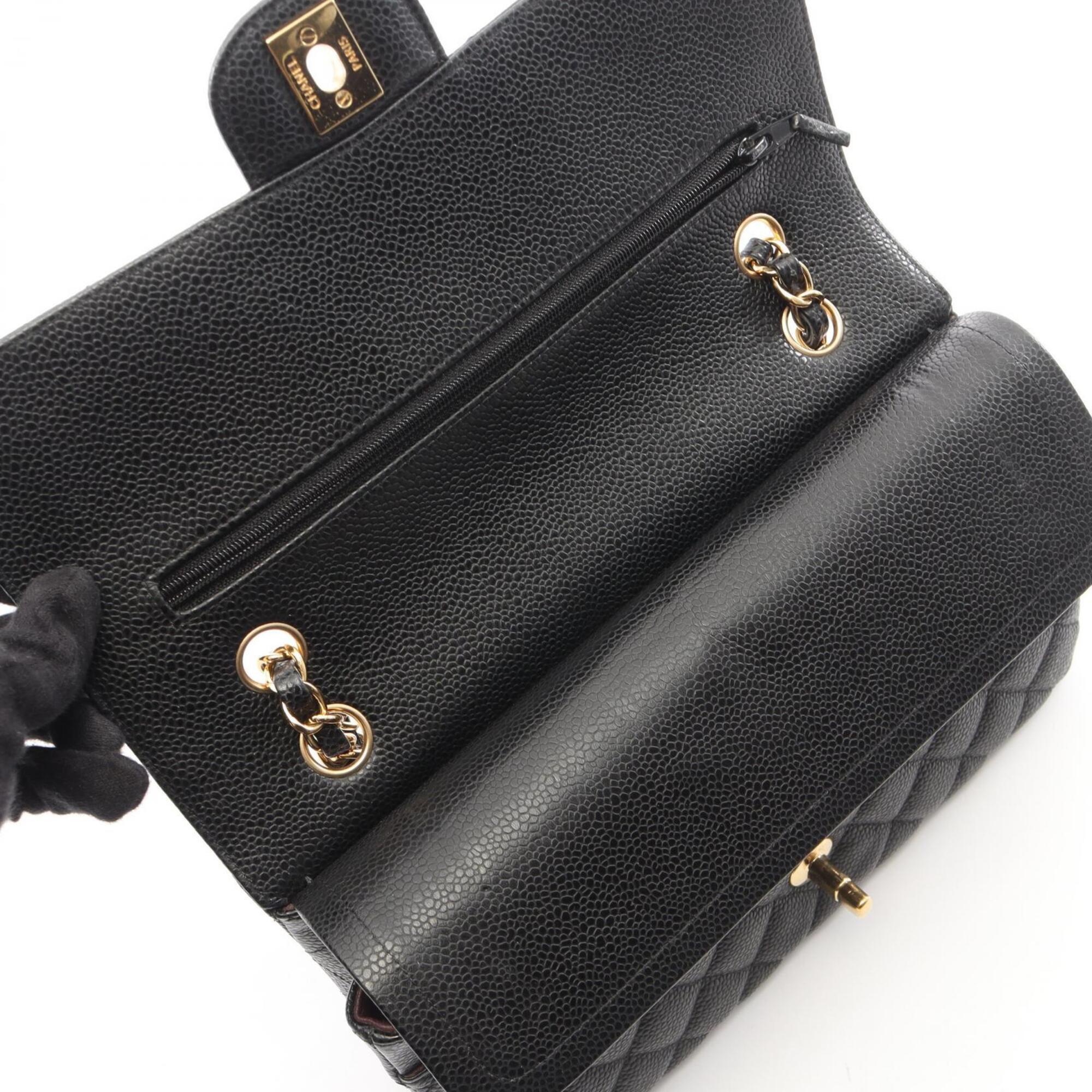 Chanel Black Grained Calfskin Handbag Shoulder Bag (Pre-Owned)