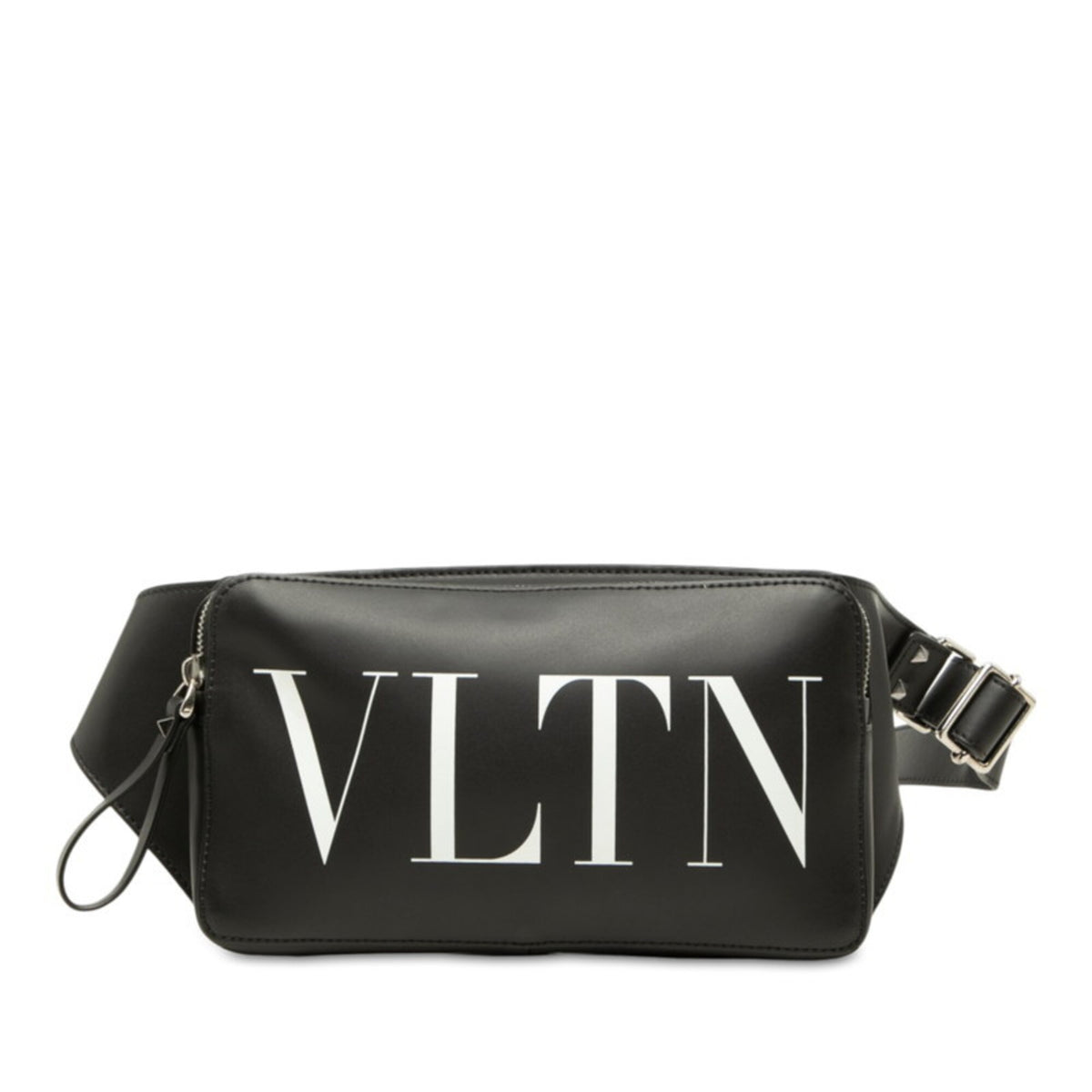 Valentino Black Leather Fanny Pack Sling Bag (Pre-Owned)