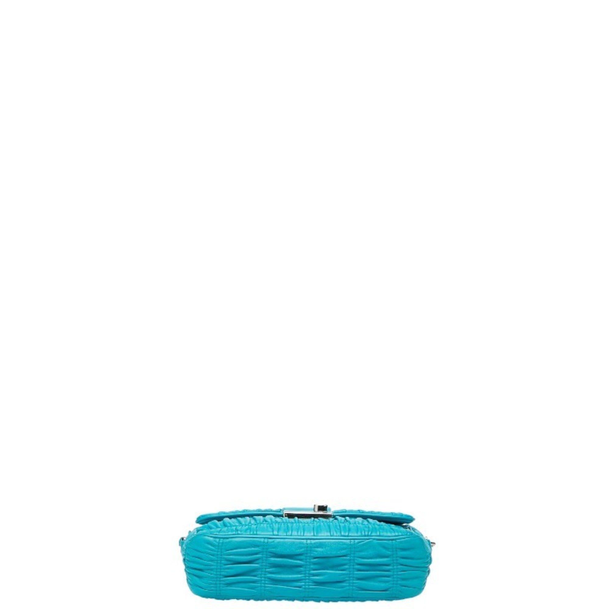 Prada Blue Leather Shoulder Bag (Pre-Owned)
