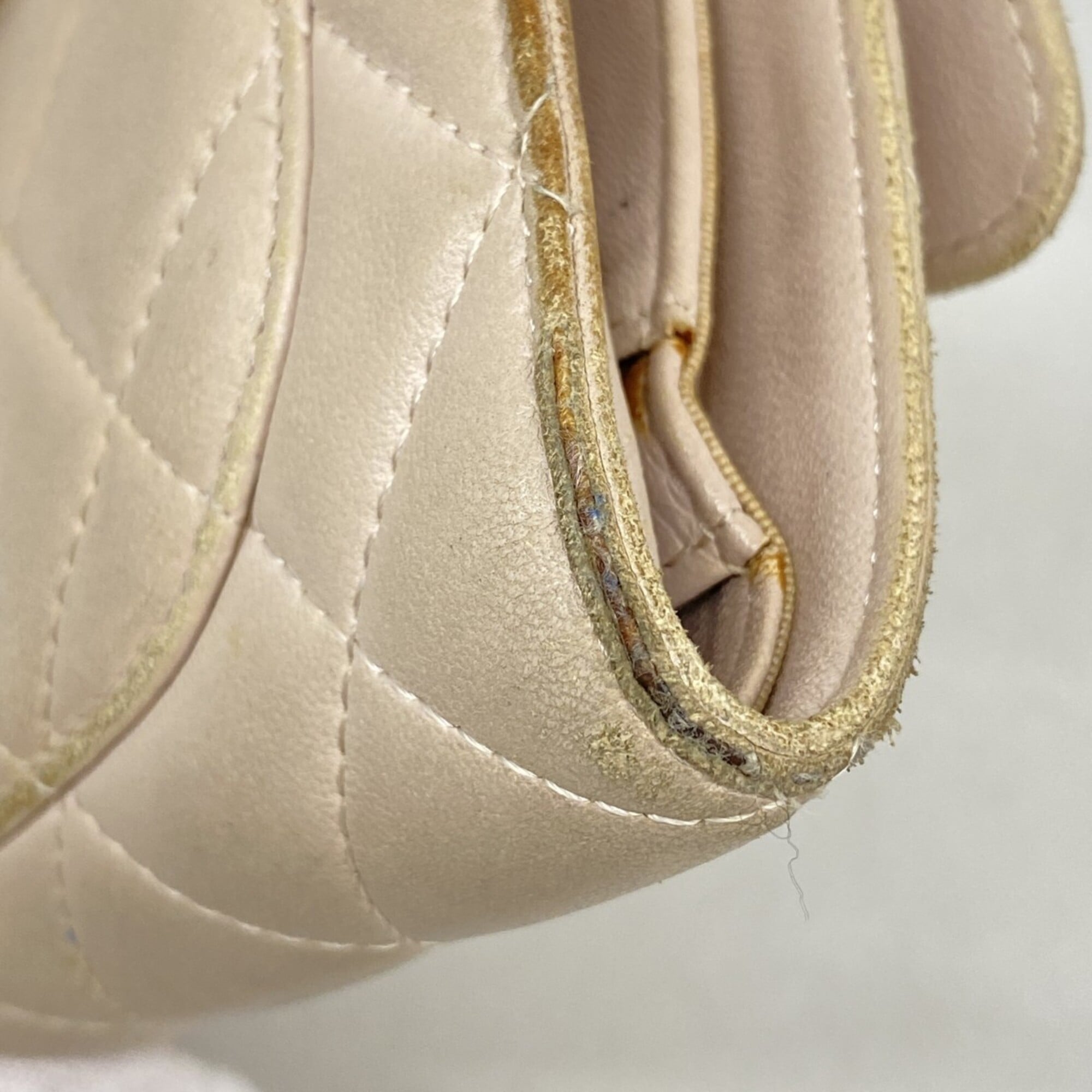 Chanel Pink Leather Long Wallet (Tri-Fold) (Pre-Owned)