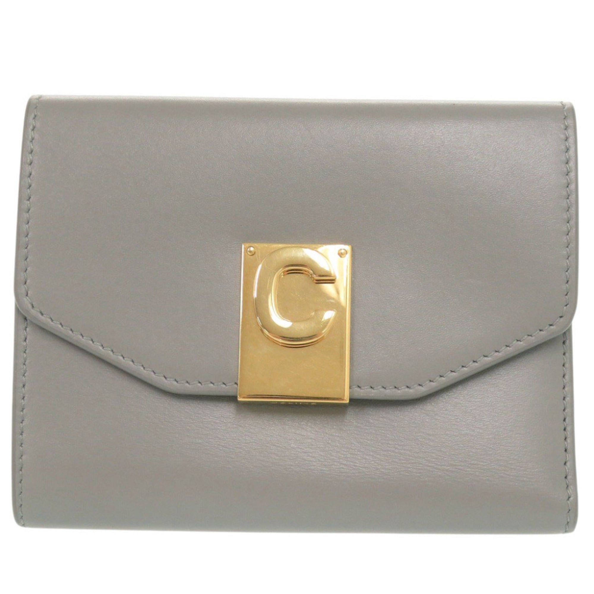 Celine Gray Leather Wallet (Tri-Fold) (Pre-Owned)