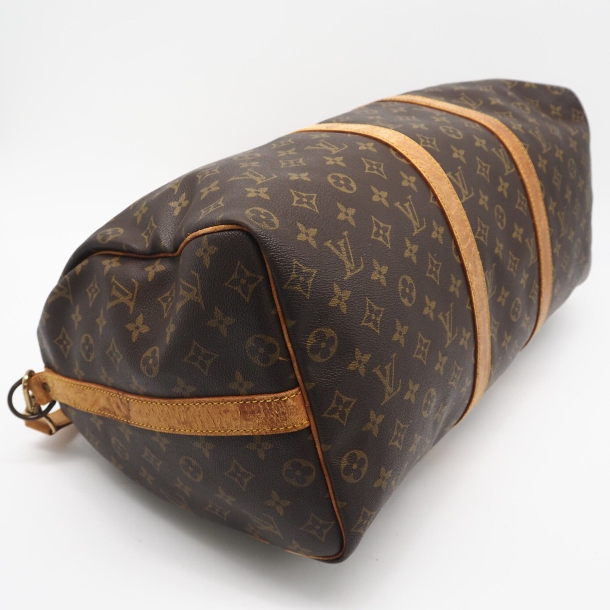 Louis Vuitton Brown Coated Canvas Leather Boston Bag (Pre-Owned)
