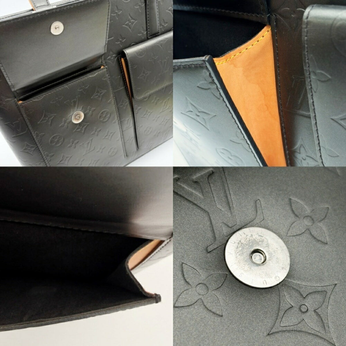 Louis Vuitton Noir Monogram Leather Tote Bag (Pre-Owned)
