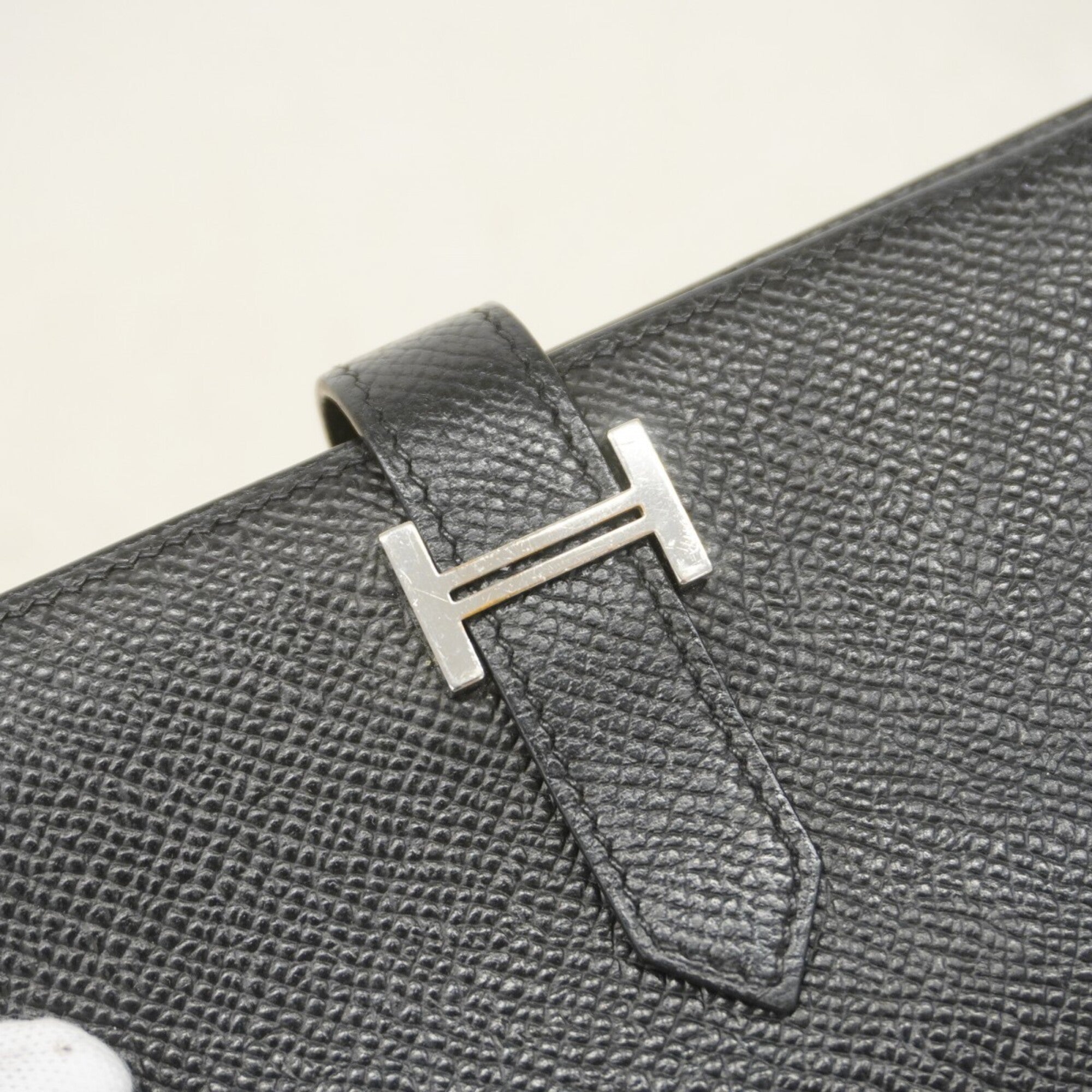 Hermes Black Epsom Leather Long Wallet (Bi-Fold) (Pre-Owned)