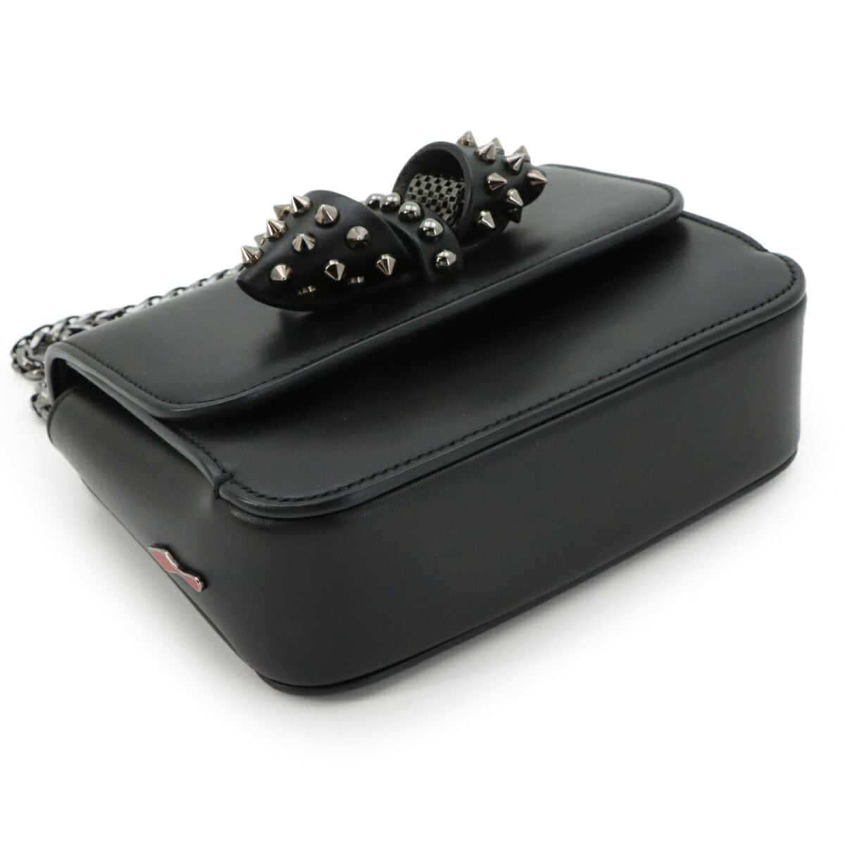 Christian Louboutin Black Leather Handbag Shoulder Bag (Pre-Owned)