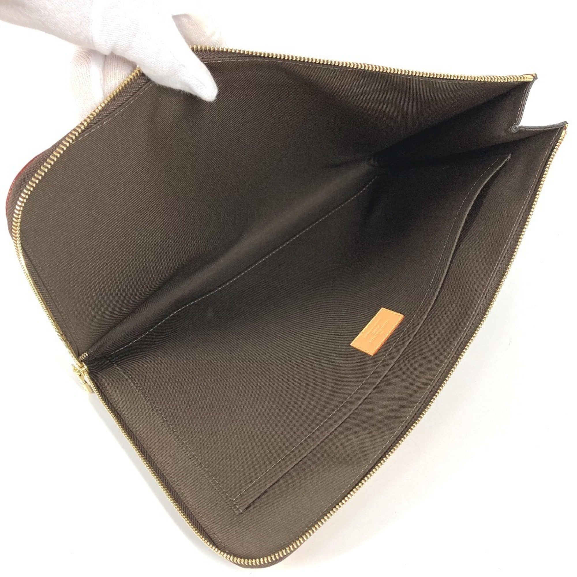 Louis Vuitton Brown Monogram Clutch Bag Pochette Pouch (Pre-Owned)