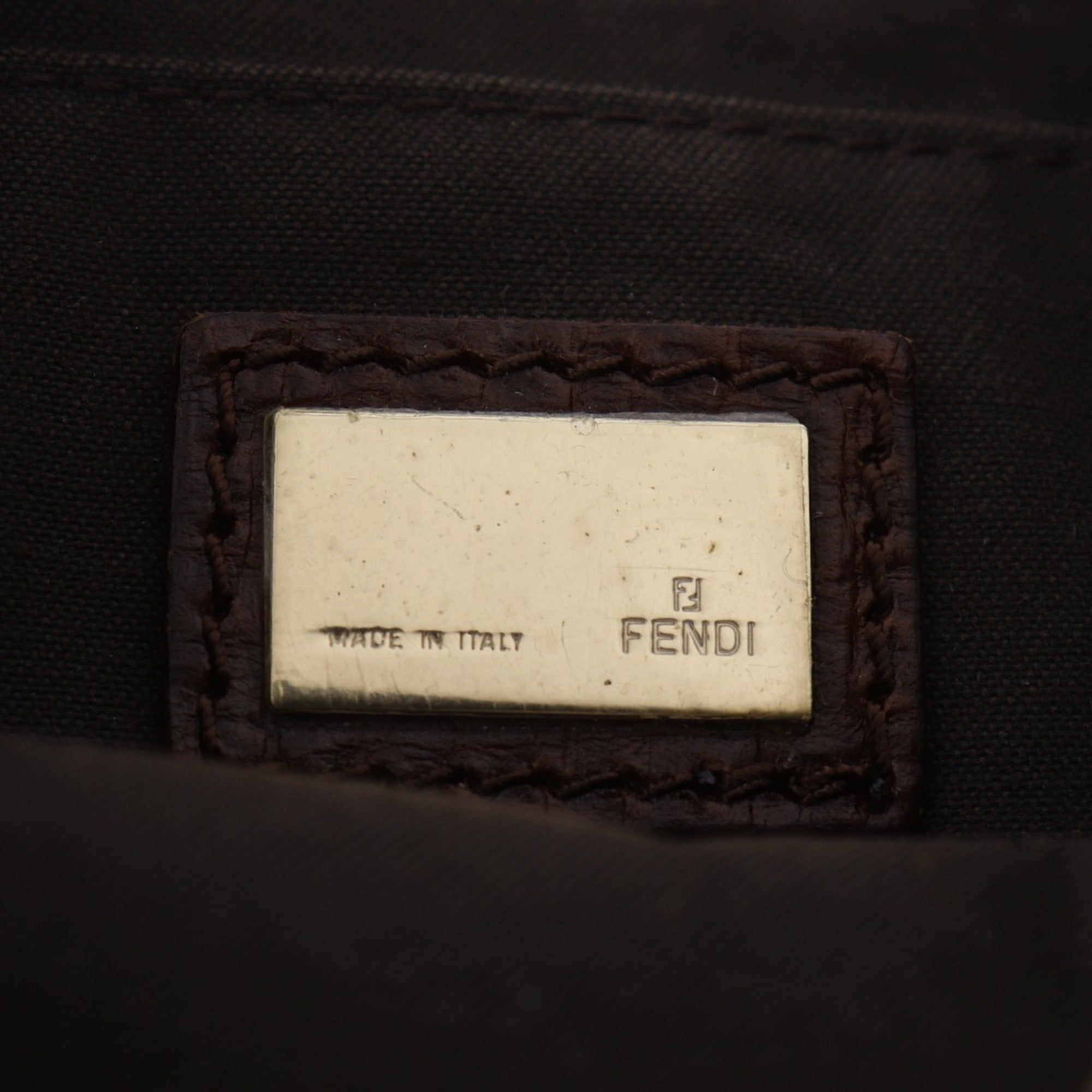 Fendi Brown Nylon Canvas Shoulder Bag (Pre-Owned)