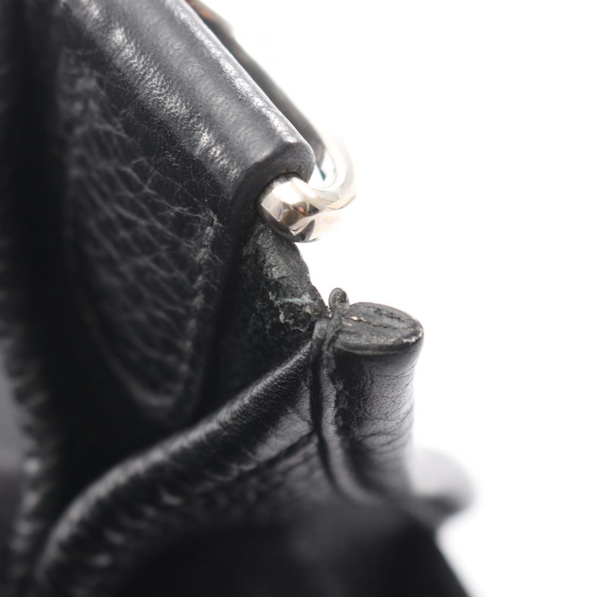 Hermes Black Taurillon Clemence Leather Leather Handbag Shoulder Bag (Pre-Owned)