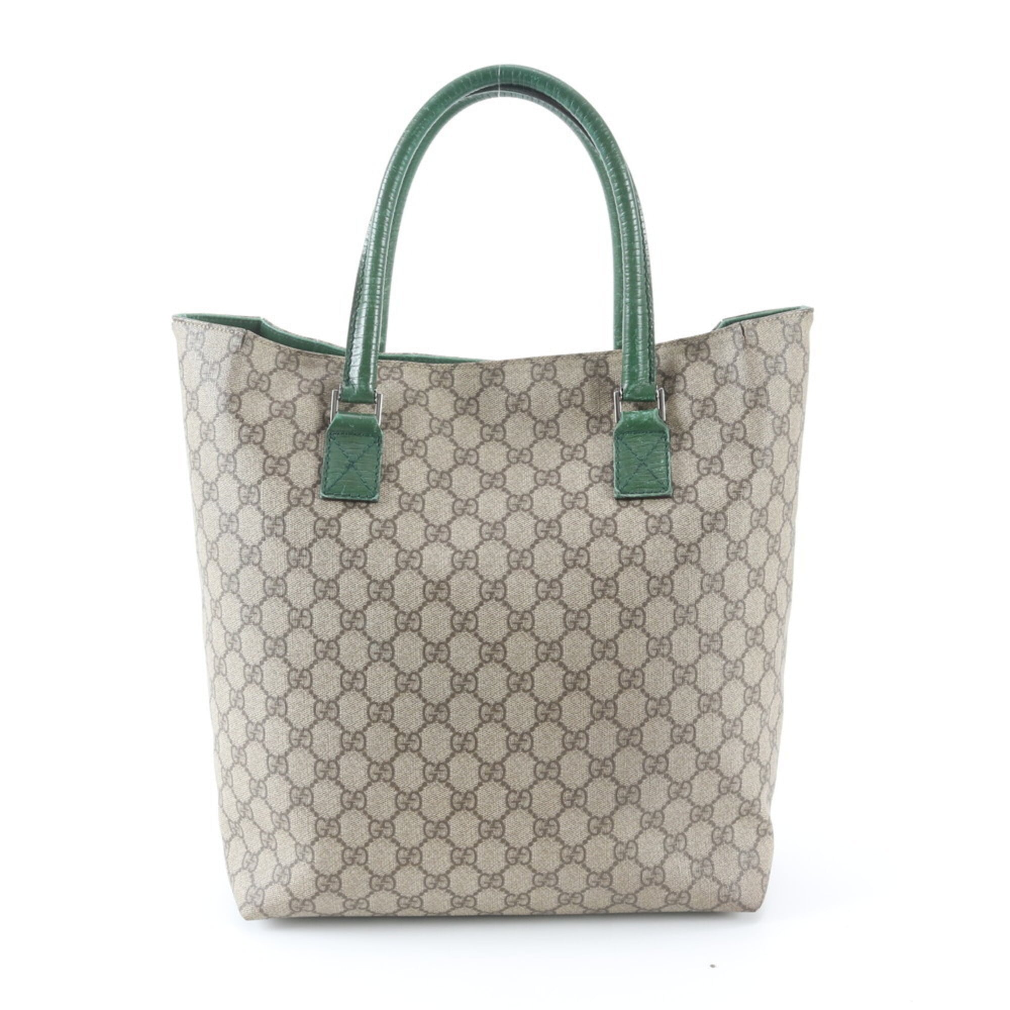 Gucci Grayish Green Gg Supreme Handbag Tote Bag (Pre-Owned)