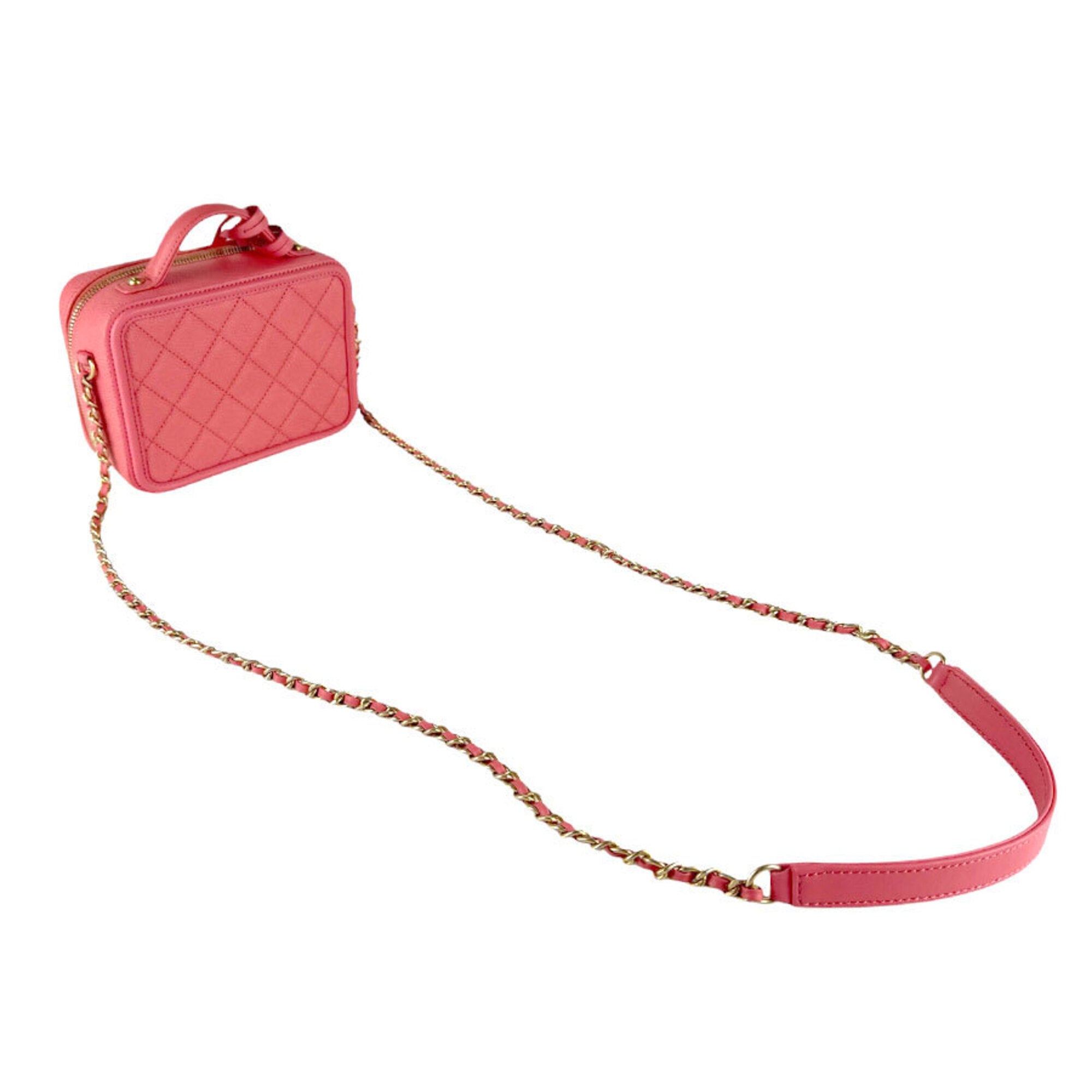 Chanel Pink Grained Calfskin Shoulder Bag (Pre-Owned)