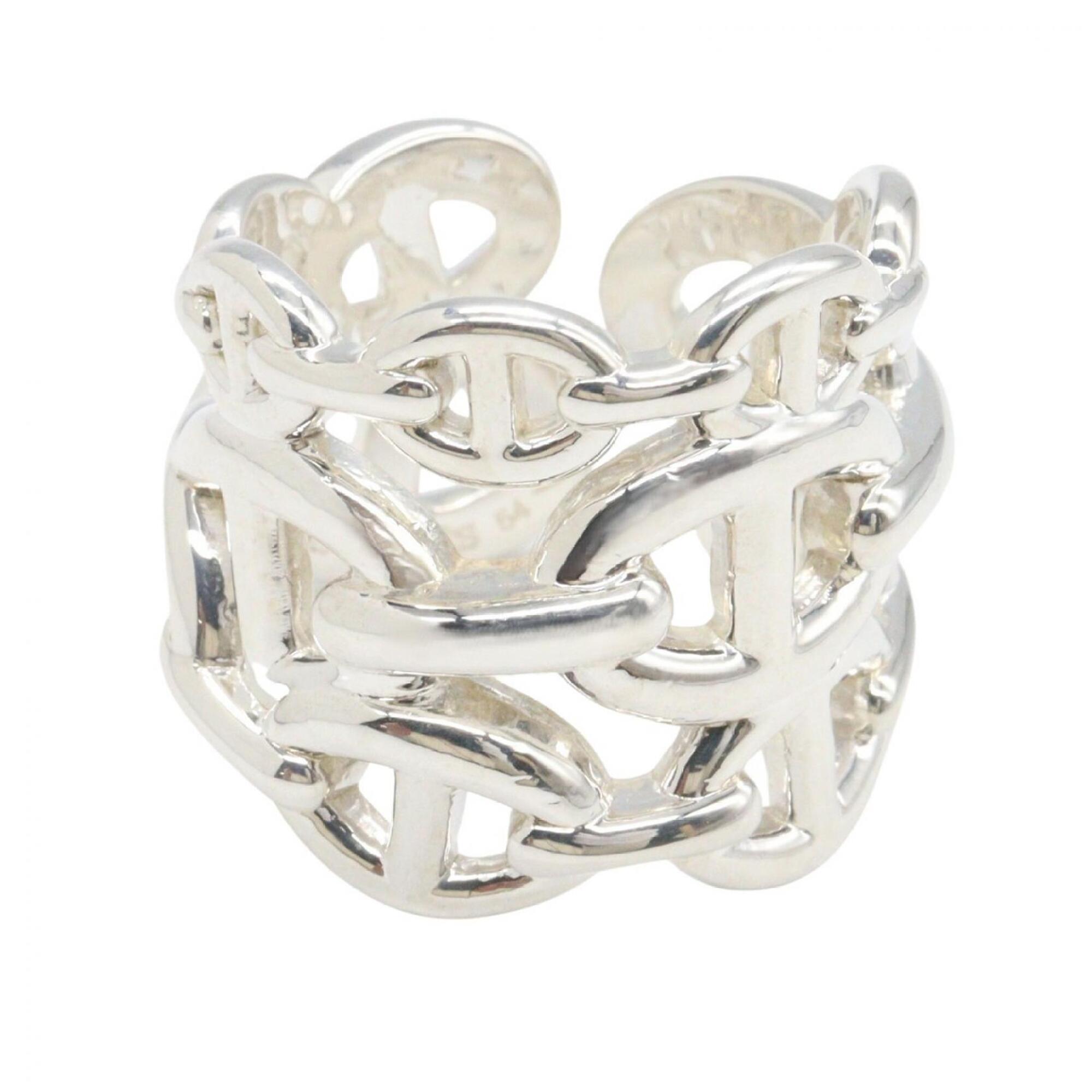 Hermes Silver Silver 925 Band Ring (Pre-Owned)