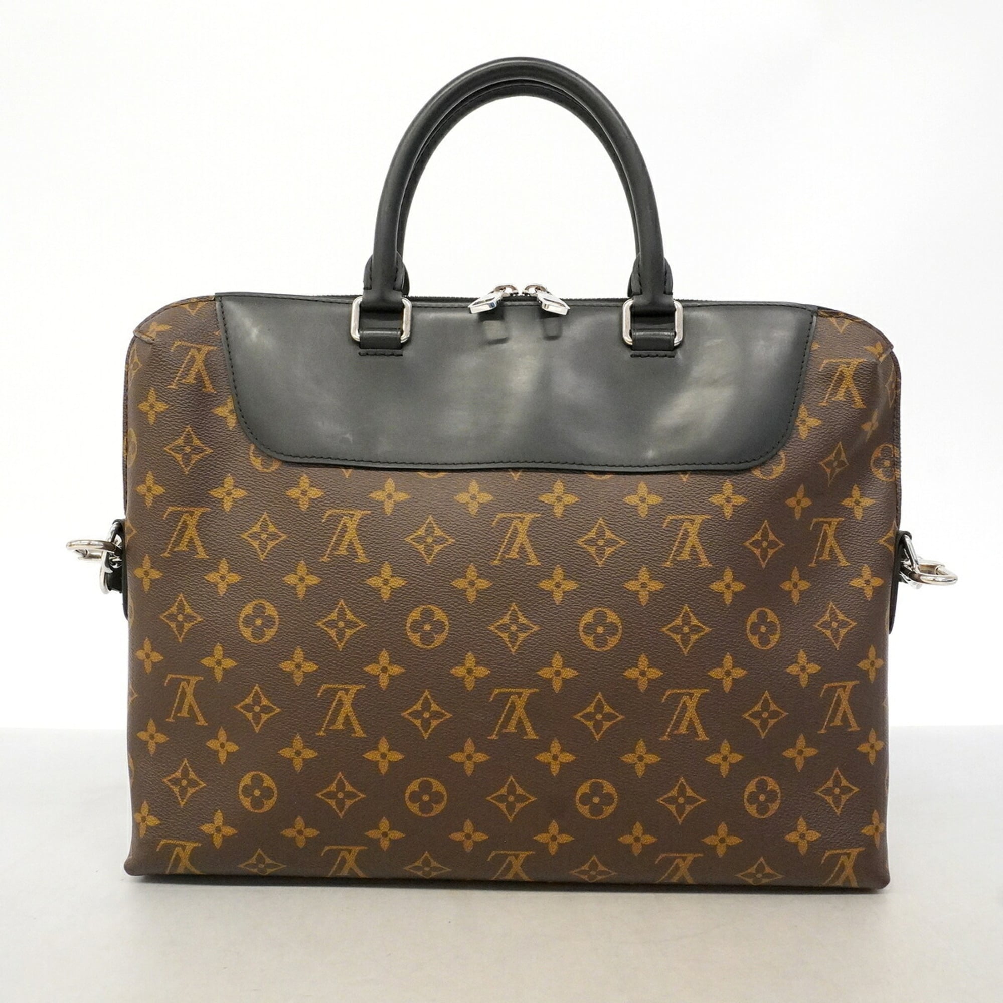 Louis Vuitton Black Brown Briefcase (Pre-Owned)