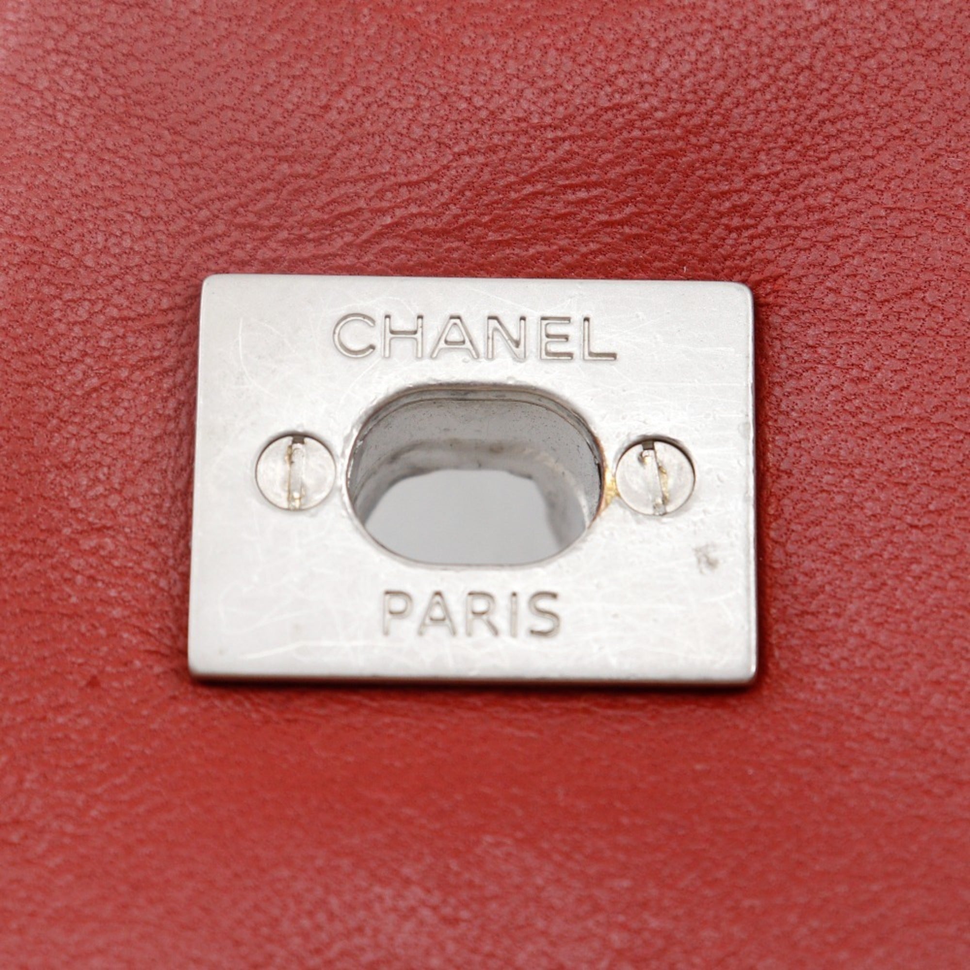 Chanel Navy Red Color Cotton Shoulder Bag (Pre-Owned)