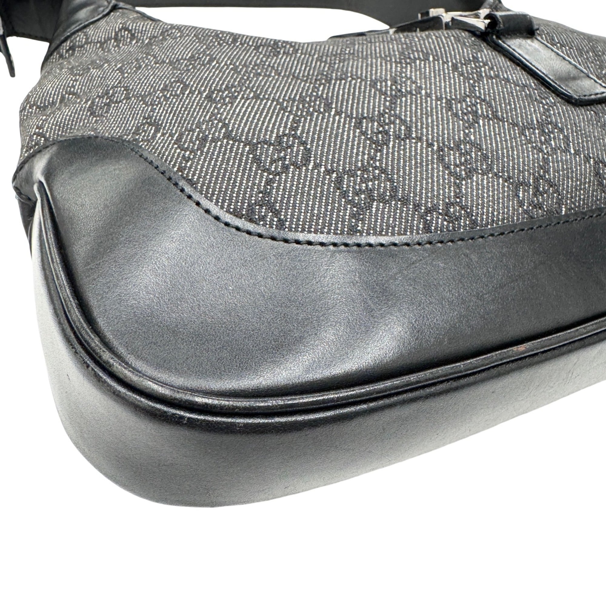 Gucci Black Canvas Leather Shoulder Bag (Pre-Owned)