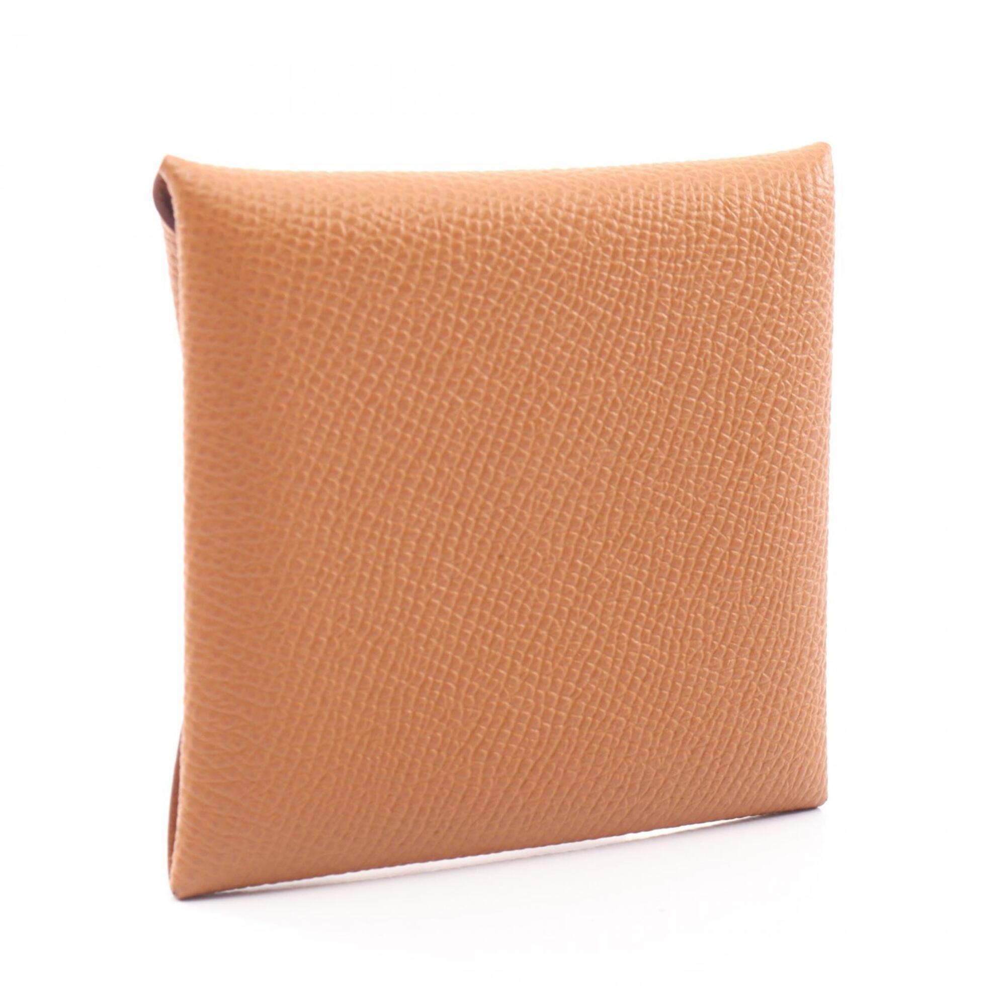 Hermes Gold Brown Epsom Leather Leather Coin Purse/Coin Case (Pre-Owned)