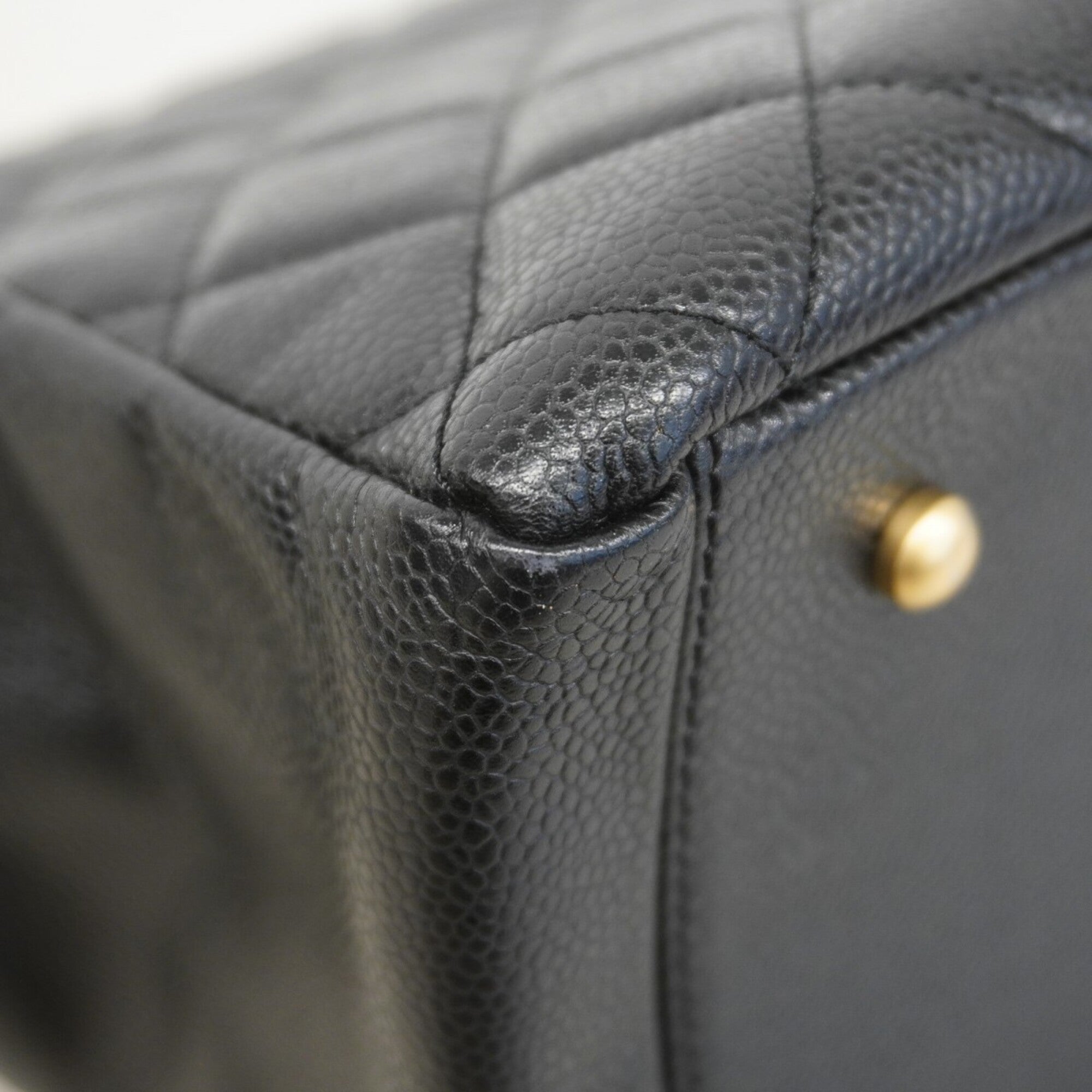 Chanel Black Grained Calfskin Tote Bag (Pre-Owned)