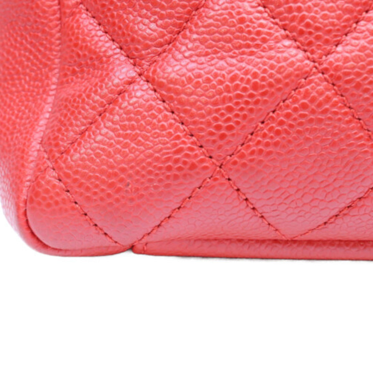 Chanel Red Color Grained Calfskin Tote Bag (Pre-Owned)